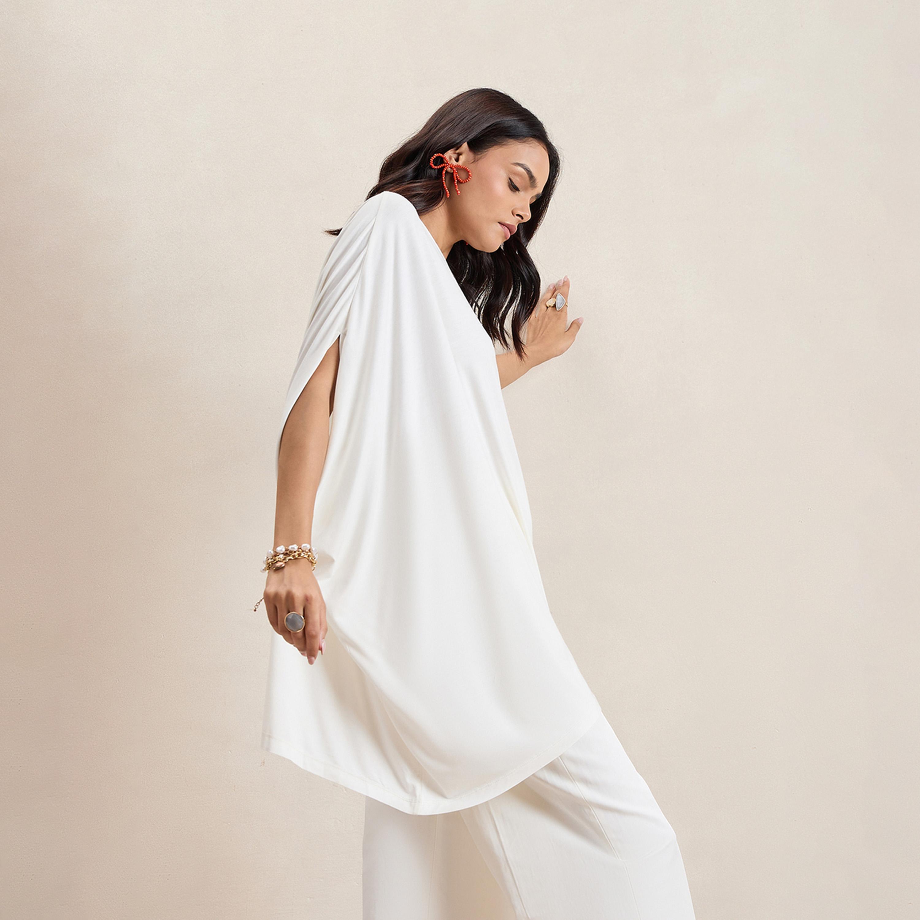 Femmella X Styli Oversized Round Neck Asymmetrical Hem Top-women-clothing-shirtsandblouses-blouses-image-2