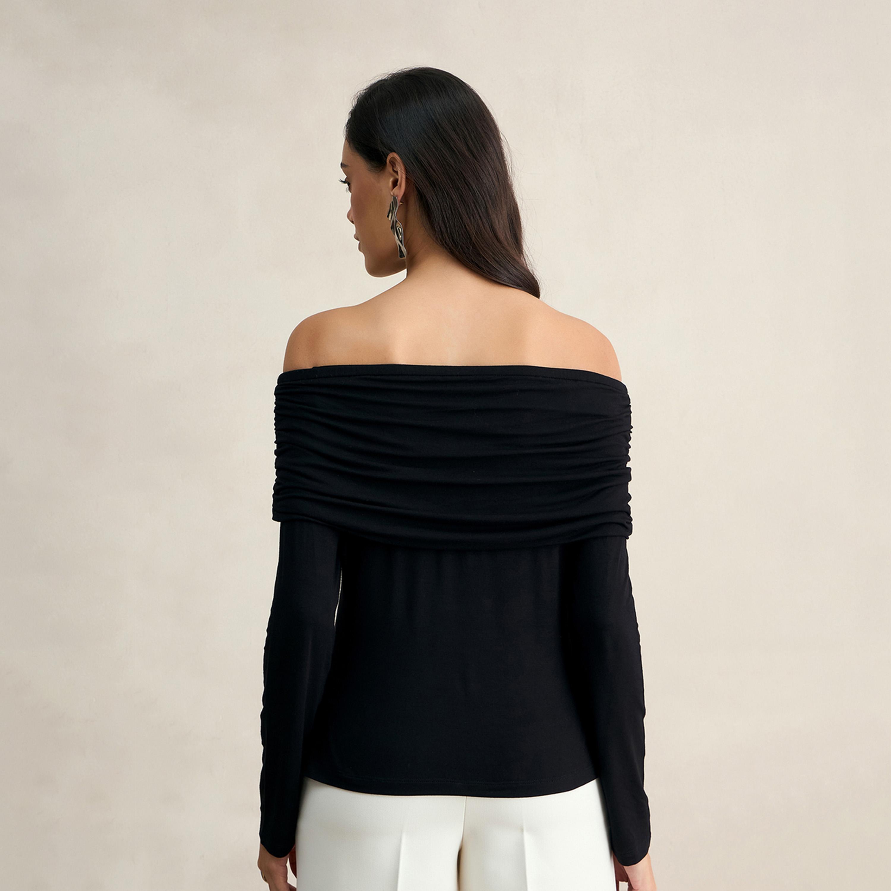 Femmella X Styli Solid Knit Off-Shoulder Neck Top-women-clothing-shirtsandblouses-blouses-image-2