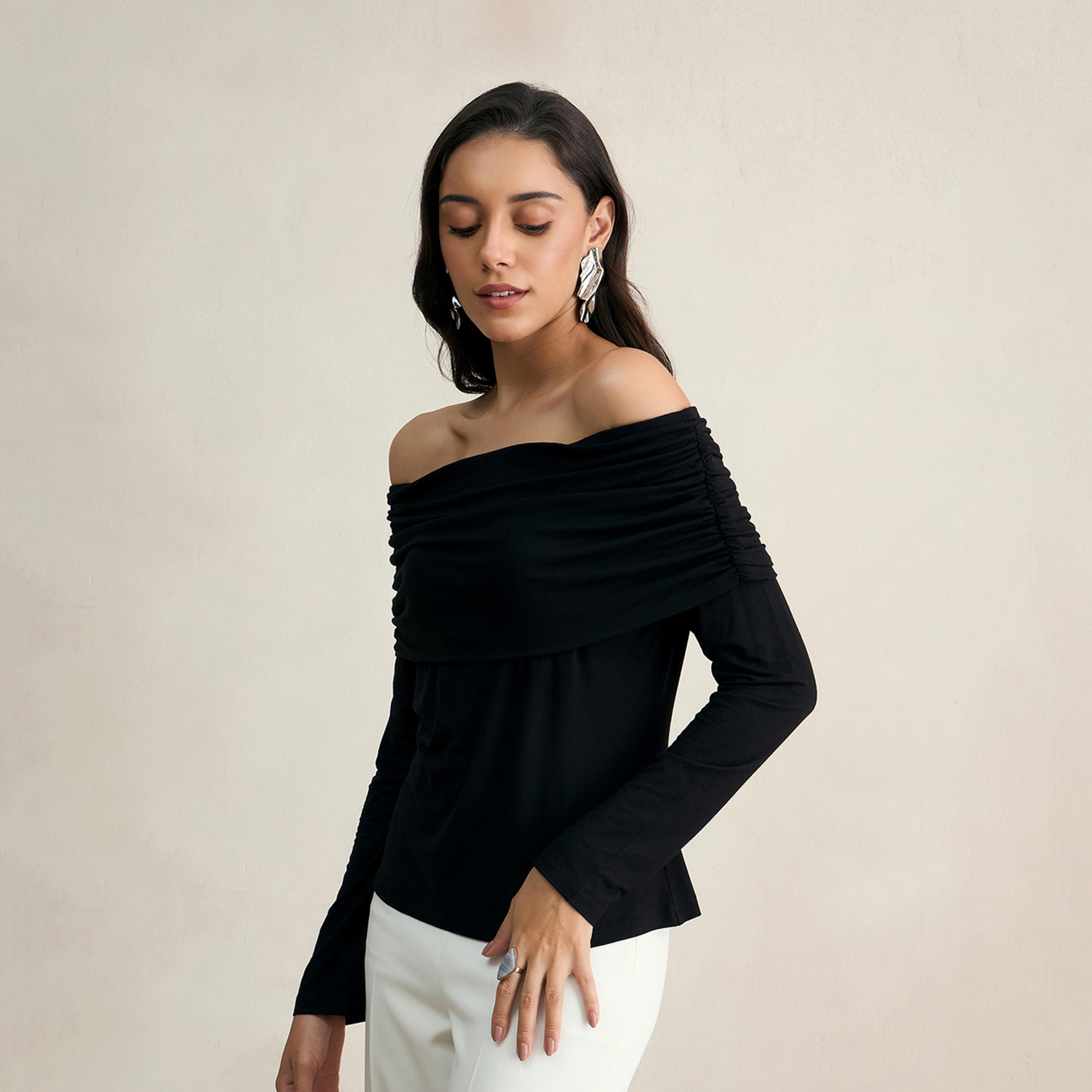 Femmella X Styli Solid Knit Off-Shoulder Neck Top-women-clothing-shirtsandblouses-blouses-image-3