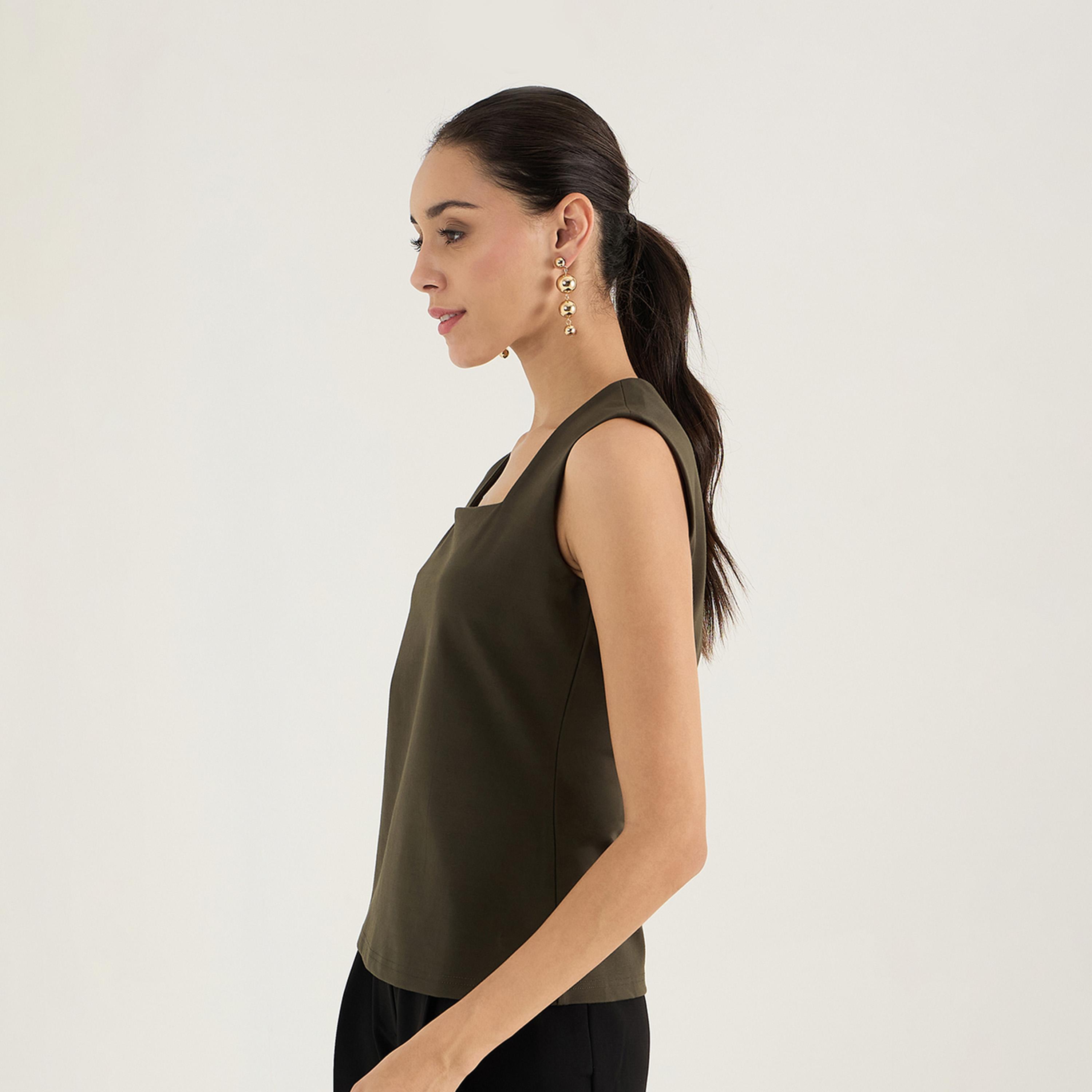 Femmella X Styli Solid Square Neck Sleeveless Top-women-clothing-shirtsandblouses-blouses-image-4