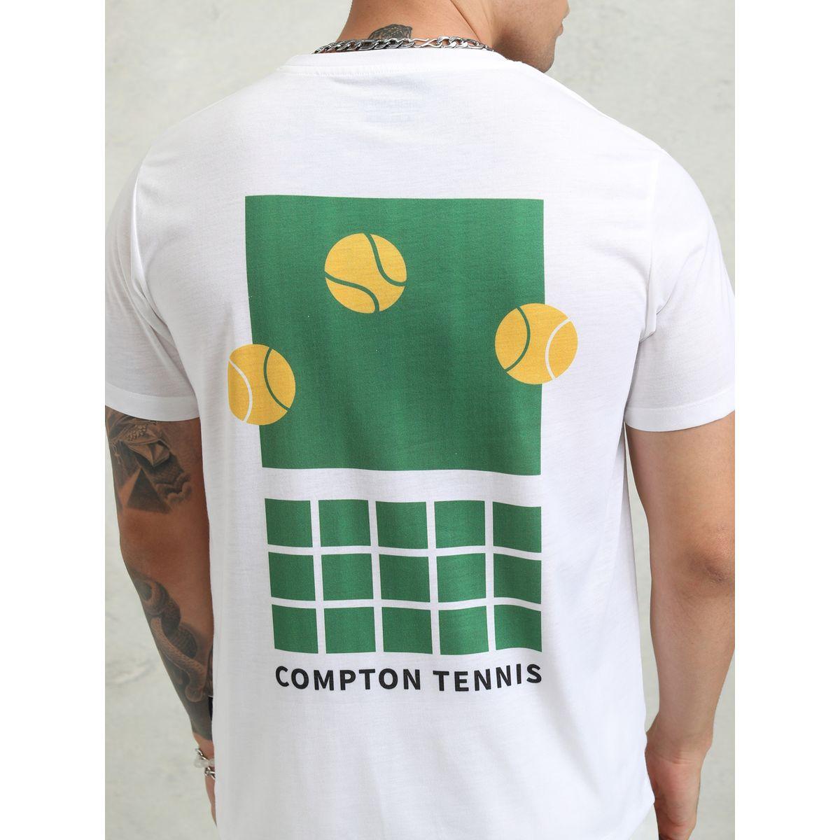 تيشيرت بقصة مريحة وياقة دائرية مع طبعة جرافيك هايلاندر × ستايلي-men-clothing-tshirtsandpolos-tshirts-image-5