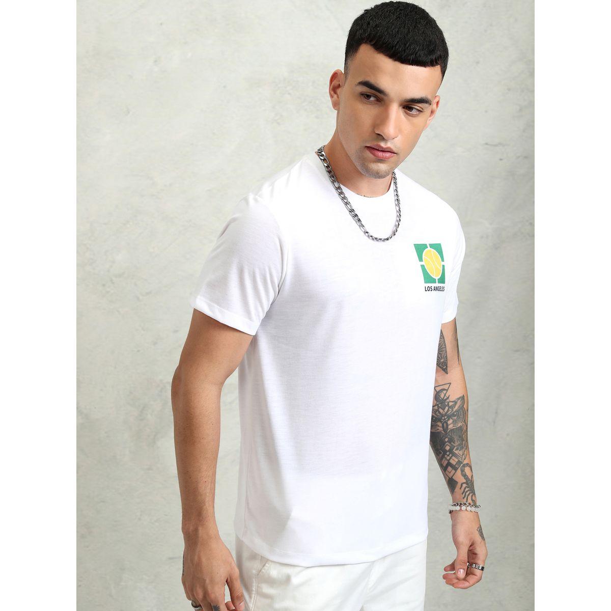 تيشيرت بقصة مريحة وياقة دائرية مع طبعة جرافيك هايلاندر × ستايلي-men-clothing-tshirtsandpolos-tshirts-image-6
