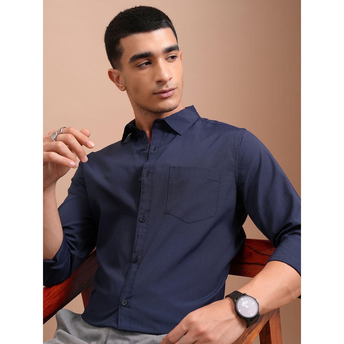 Highlander X Styli Slim Fit Spread Collar Shirt with Pocket-men-clothing-shirts-image-1