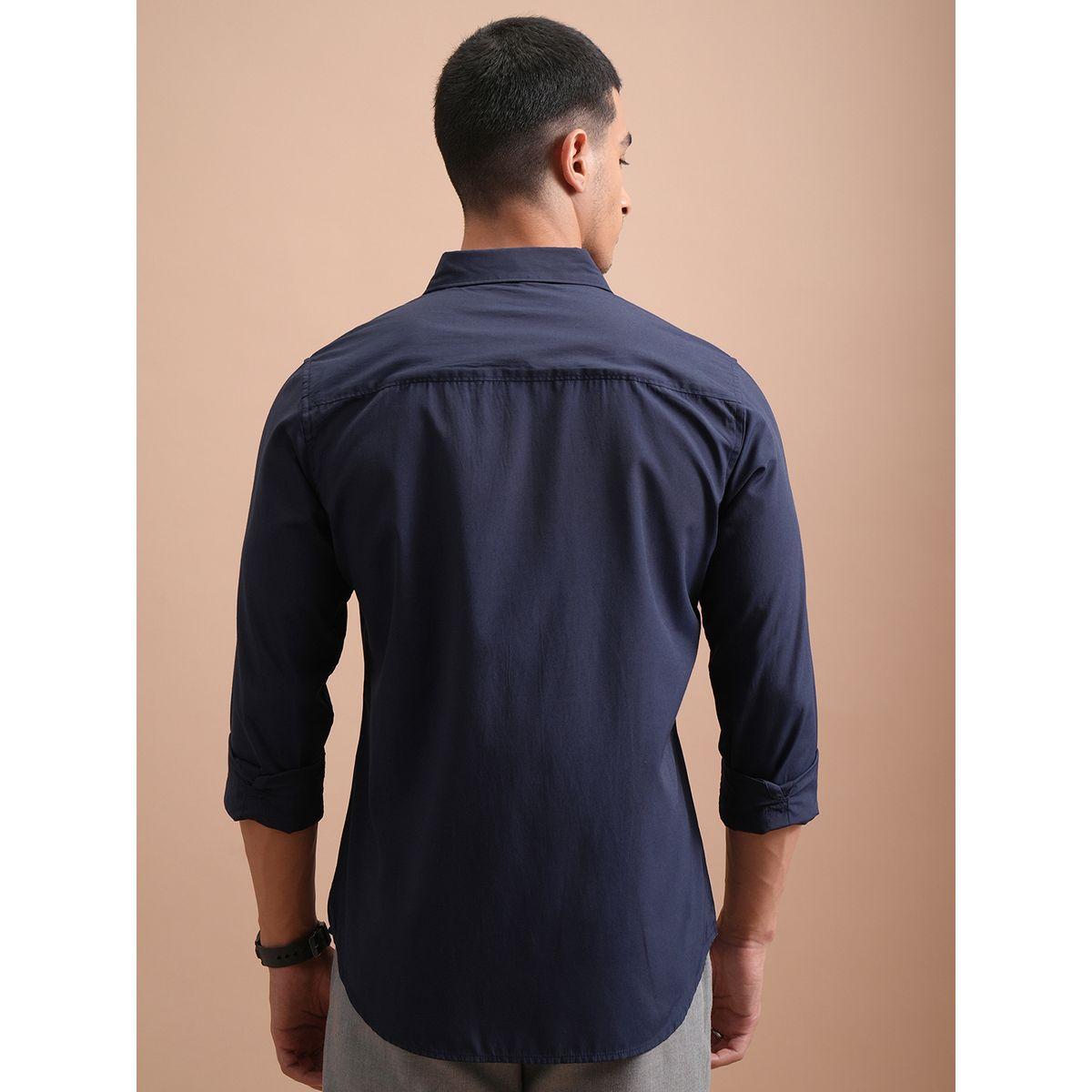 قميص بقصة سليم فيت مع تفاصيل جيب هايلاندر × ستايلي-men-clothing-shirts-image-3