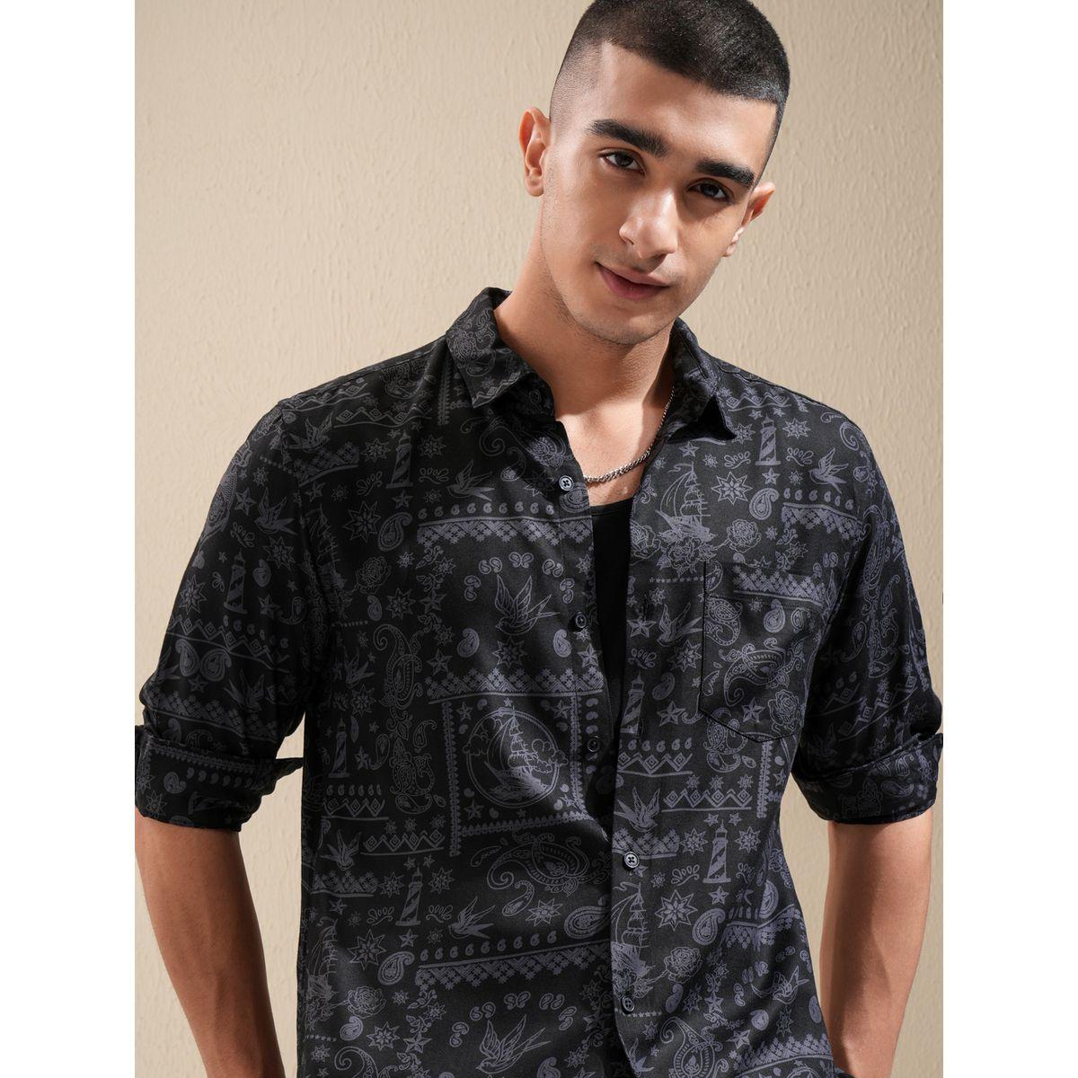 Highlander X Styli Printed Regular Fit Collared Shirt-men-clothing-shirts-image-1