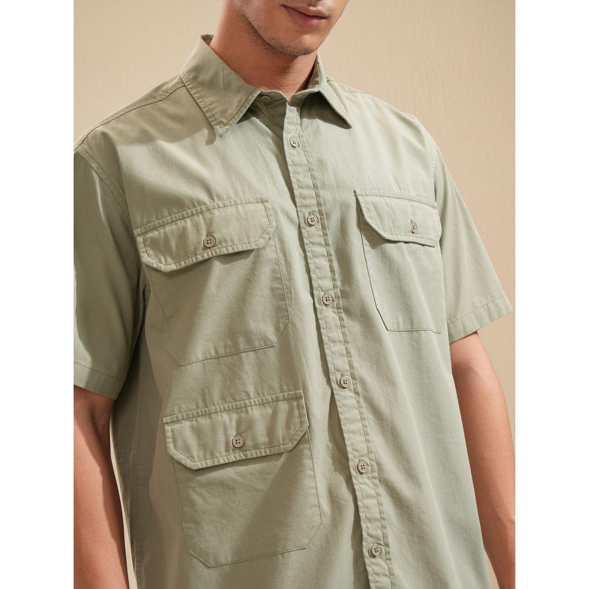 قميص بقصة عادية مع تفاصيل جيوب هايلاندر × ستايلي-men-clothing-shirts-image-5