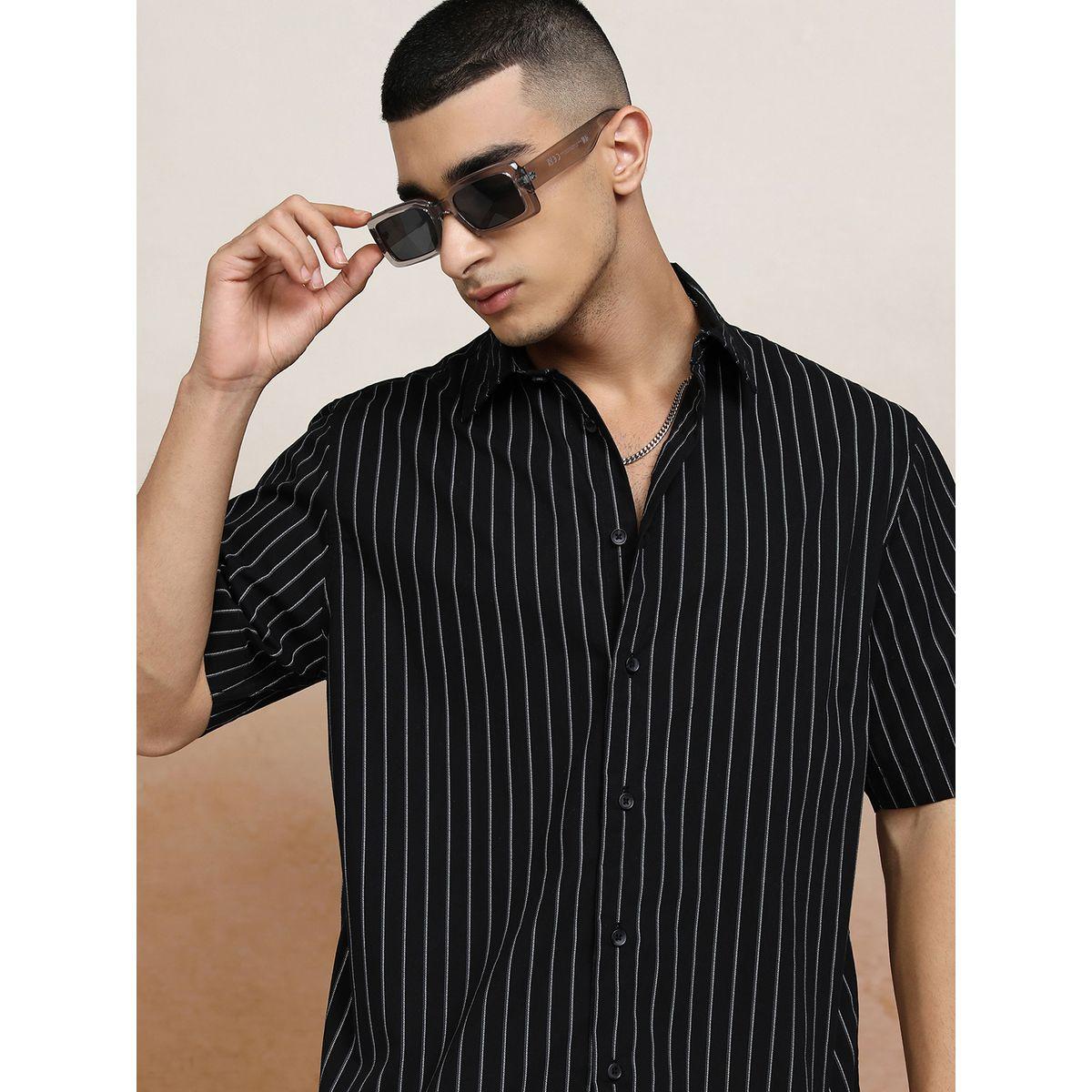 قميص مخطط بقصة بوكسي هايلاندر × ستايلي-men-clothing-shirts-image-1