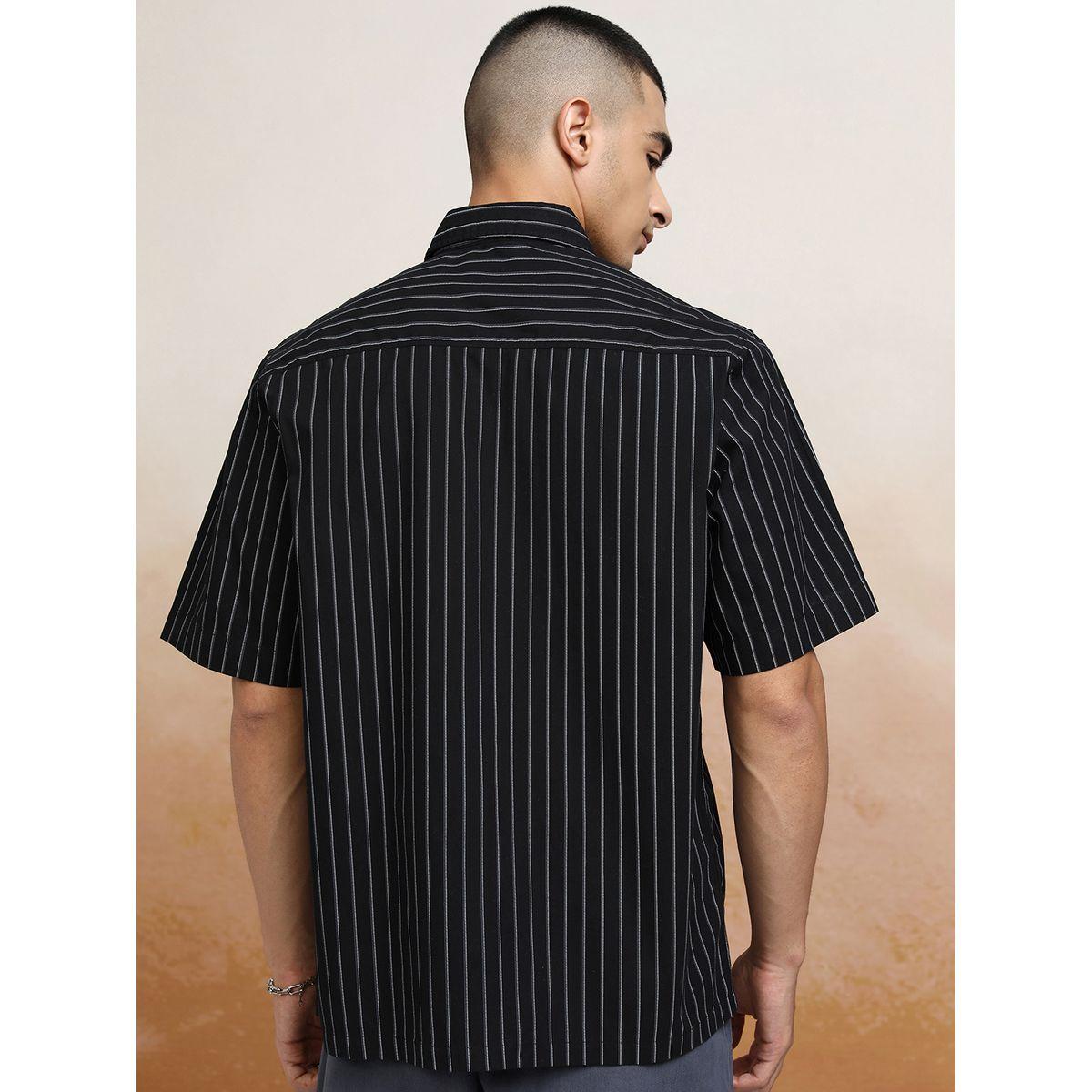 قميص مخطط بقصة بوكسي هايلاندر × ستايلي-men-clothing-shirts-image-3
