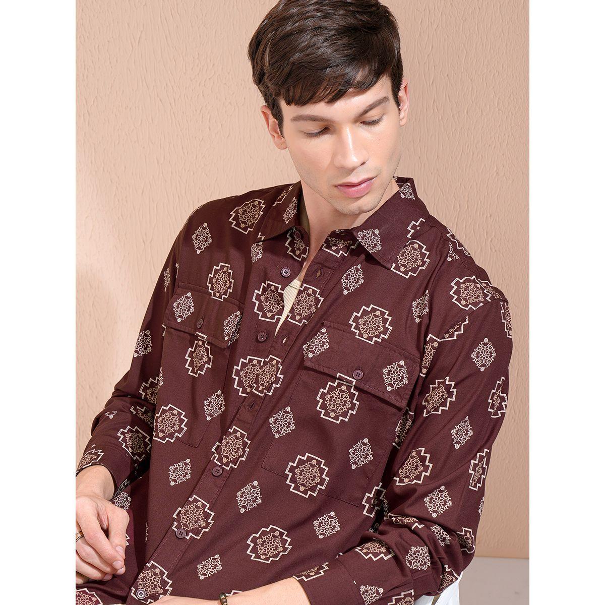 Highlander X Styli Printed Regular Fit Collared Shirt with Pockets-men-clothing-shirts-image-1