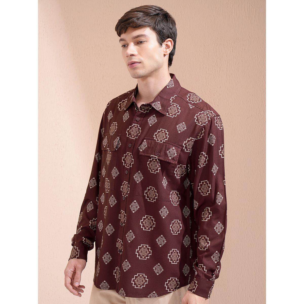 Highlander X Styli Printed Regular Fit Collared Shirt with Pockets-men-clothing-shirts-image-4