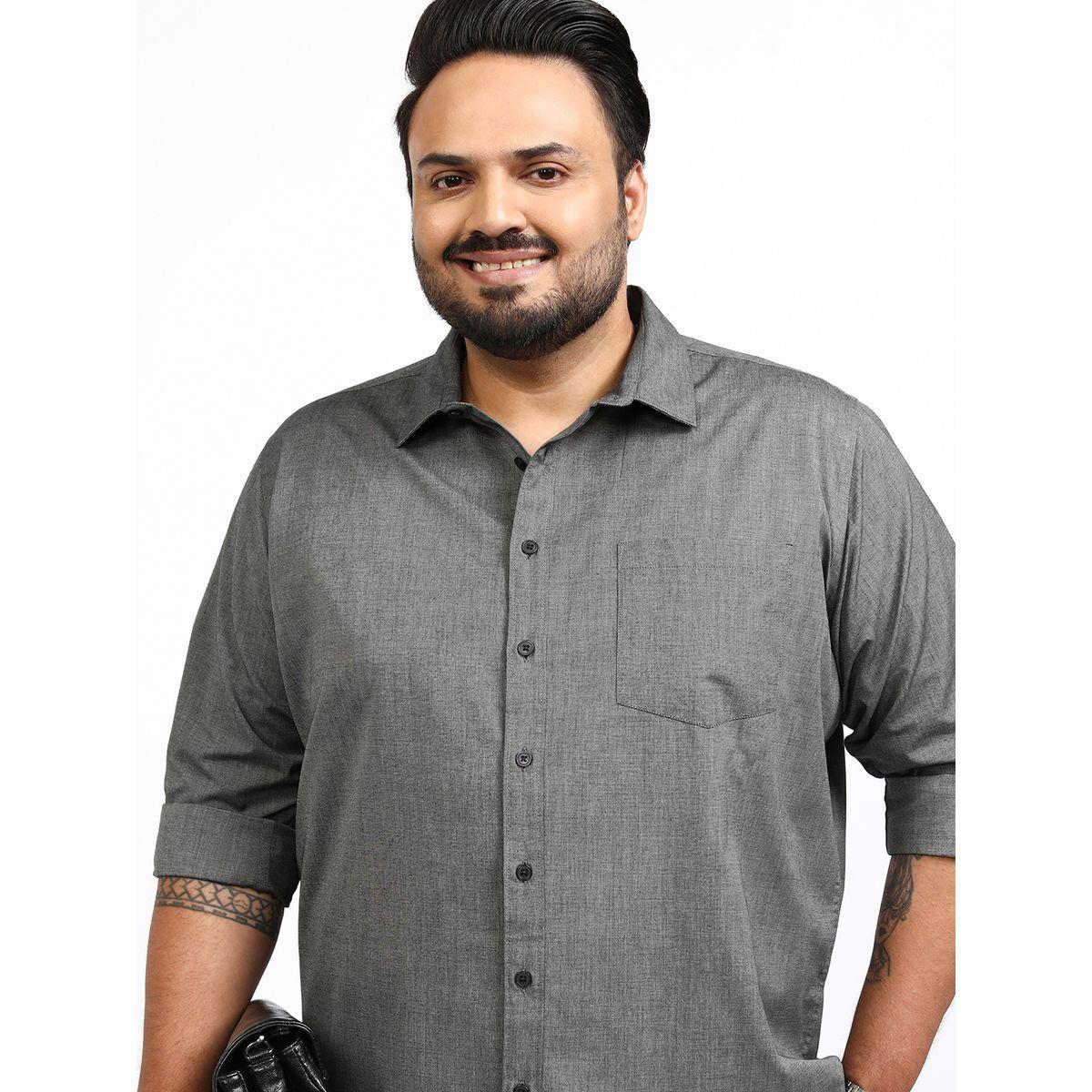 Highlander X Styli Plus Size Regular Fit Collared Shirt with Pocket-men-clothing-shirts-image-1