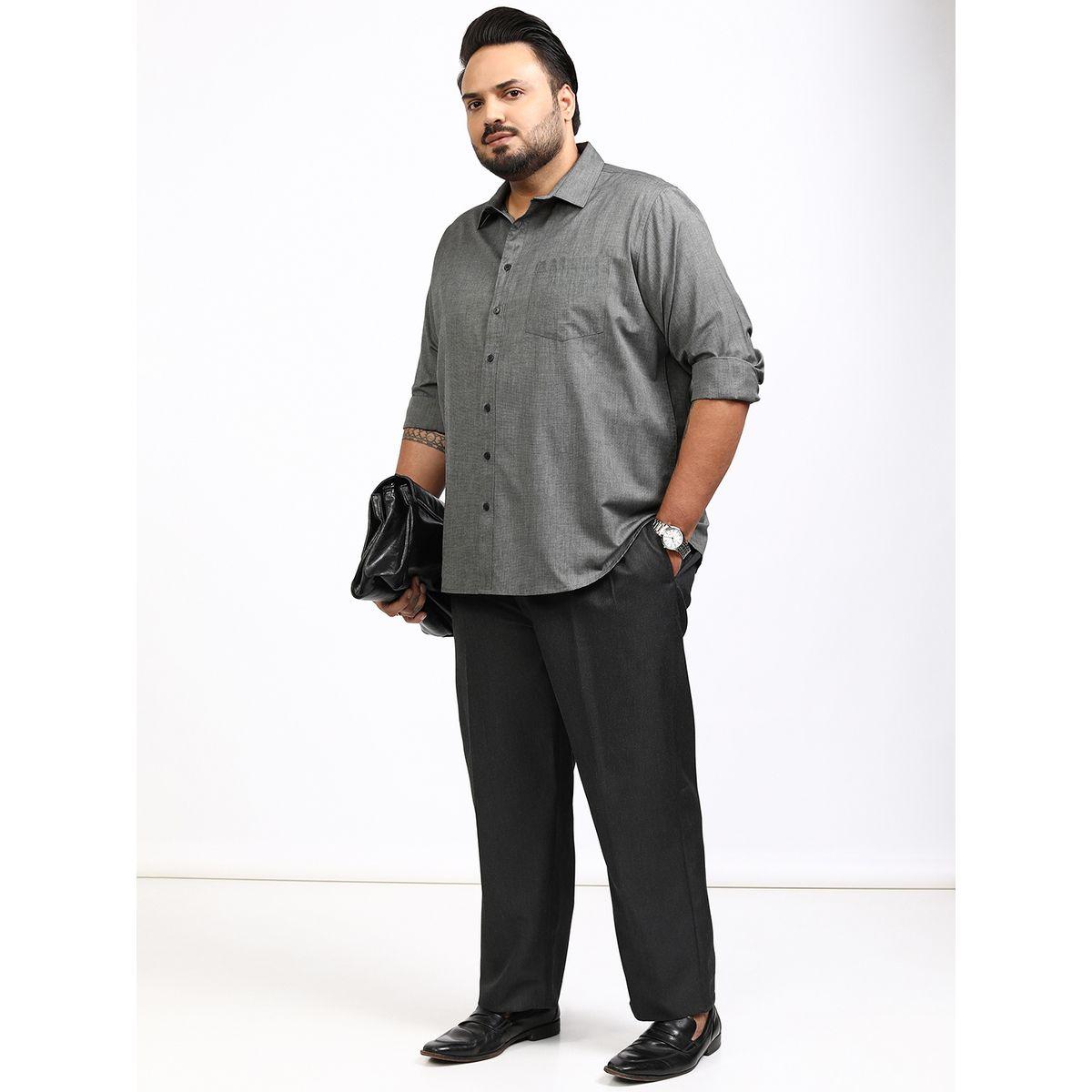 Highlander X Styli Plus Size Regular Fit Collared Shirt with Pocket-men-clothing-shirts-image-2