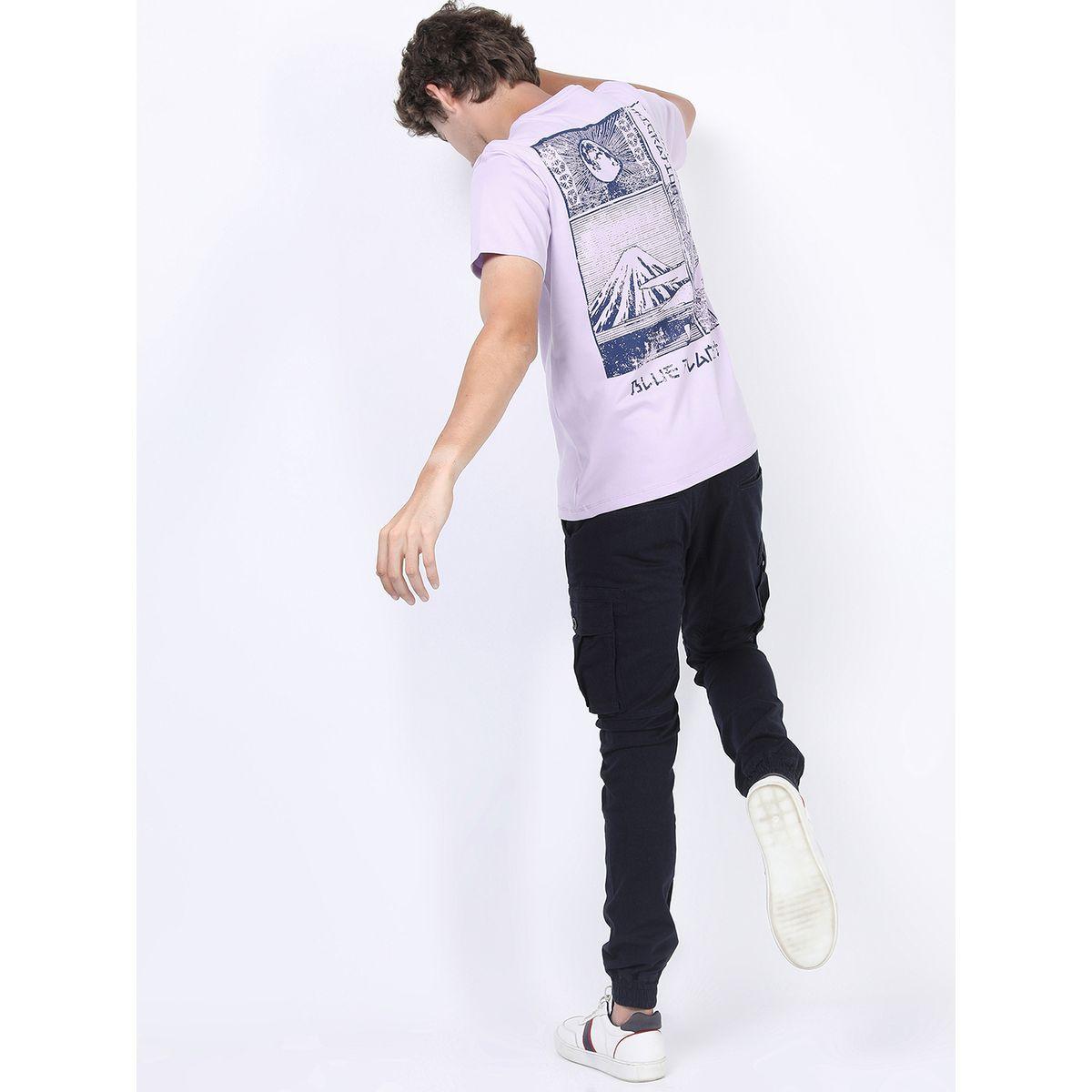 تيشيرت بقصة سليم فيت وياقة دائرية مع طبعة جرافيك هايلاندر × ستايلي-men-clothing-tshirtsandpolos-tshirts-image-2