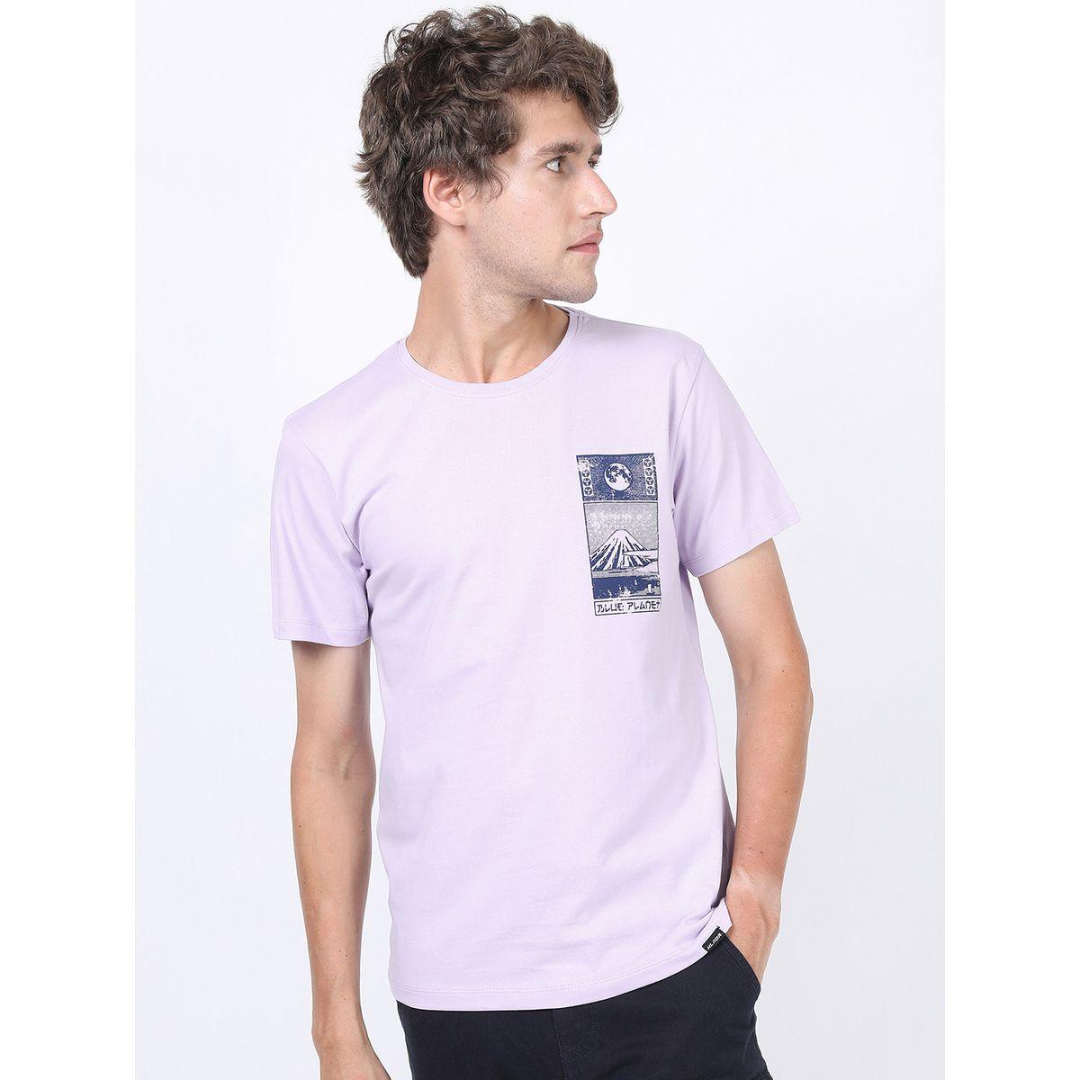 تيشيرت بقصة سليم فيت وياقة دائرية مع طبعة جرافيك هايلاندر × ستايلي-men-clothing-tshirtsandpolos-tshirts-image-3
