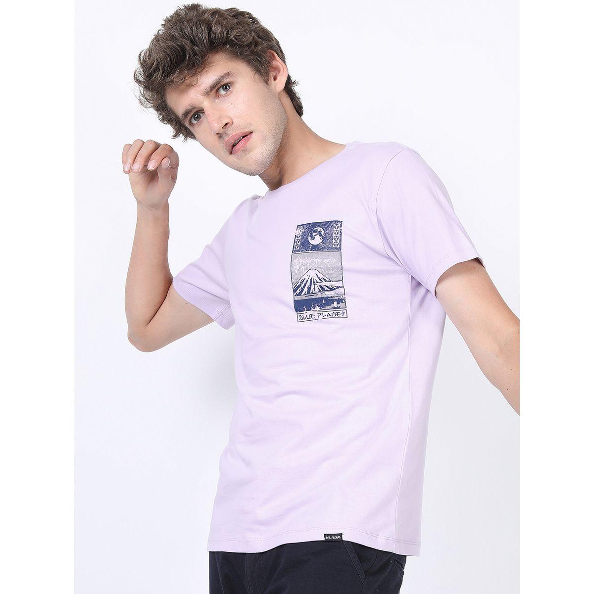 تيشيرت بقصة سليم فيت وياقة دائرية مع طبعة جرافيك هايلاندر × ستايلي-men-clothing-tshirtsandpolos-tshirts-image-5