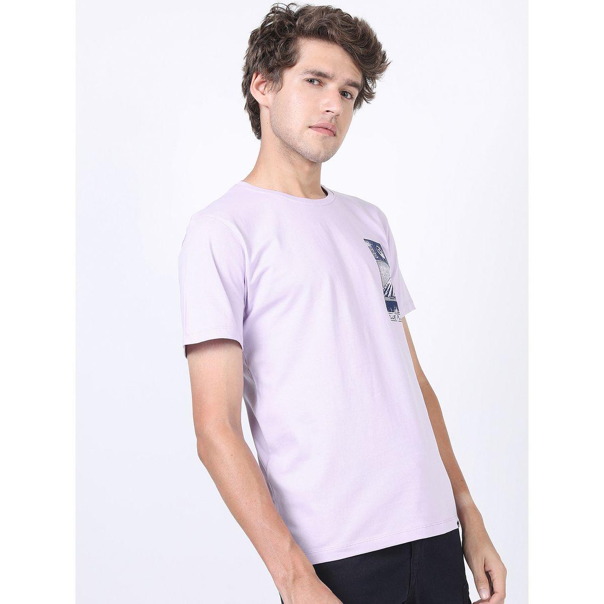 تيشيرت بقصة سليم فيت وياقة دائرية مع طبعة جرافيك هايلاندر × ستايلي-men-clothing-tshirtsandpolos-tshirts-image-6
