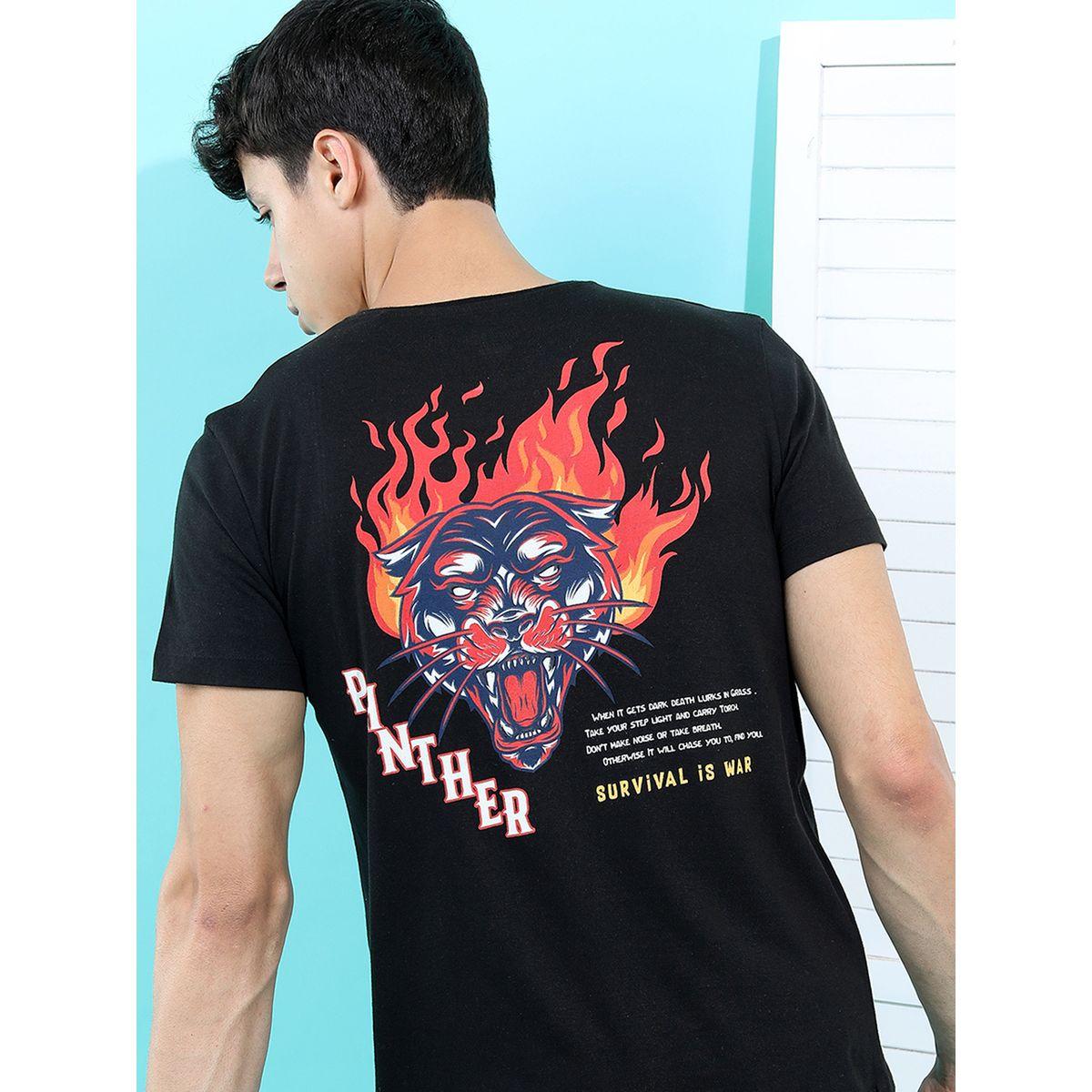 تيشيرت بقصة سليم فيت وطبعة جرافيك هايلاندر × ستايلي-men-clothing-tshirtsandpolos-tshirts-image-1