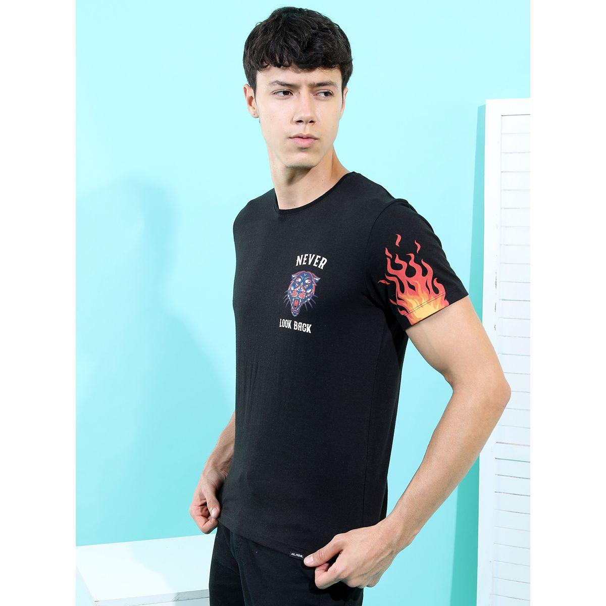 تيشيرت بقصة سليم فيت وطبعة جرافيك هايلاندر × ستايلي-men-clothing-tshirtsandpolos-tshirts-image-4