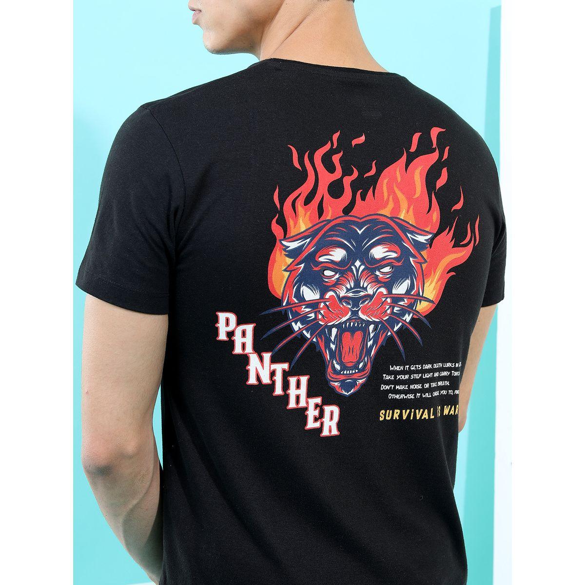 تيشيرت بقصة سليم فيت وطبعة جرافيك هايلاندر × ستايلي-men-clothing-tshirtsandpolos-tshirts-image-5