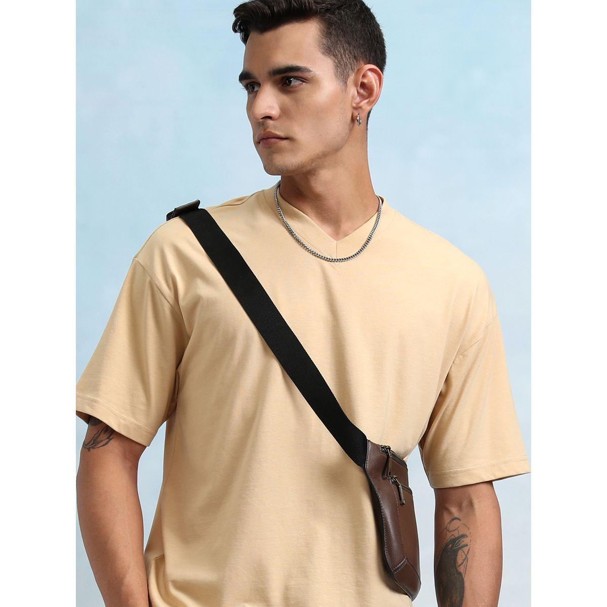 Highlander X Styli Solid Regular Fit V-Neck T-Shirt-men-clothing-tshirtsandpolos-tshirts-image-1