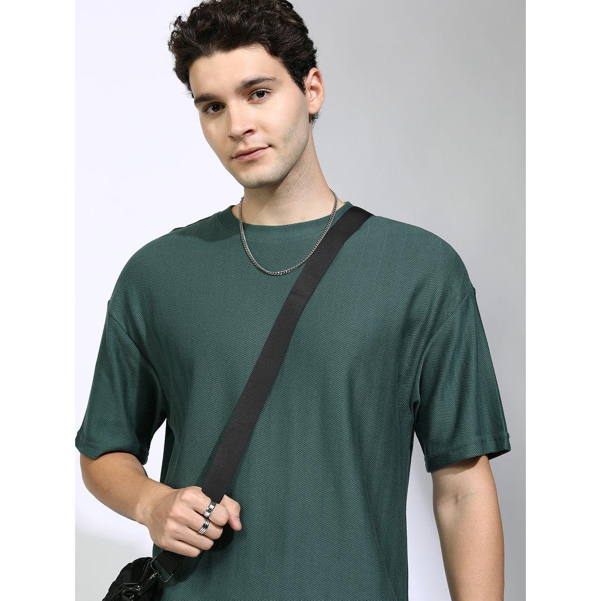 تيشيرت سادة فضفاض بأكتاف منخفضة هايلاندر × ستايلي-men-clothing-tshirtsandpolos-tshirts-image-1