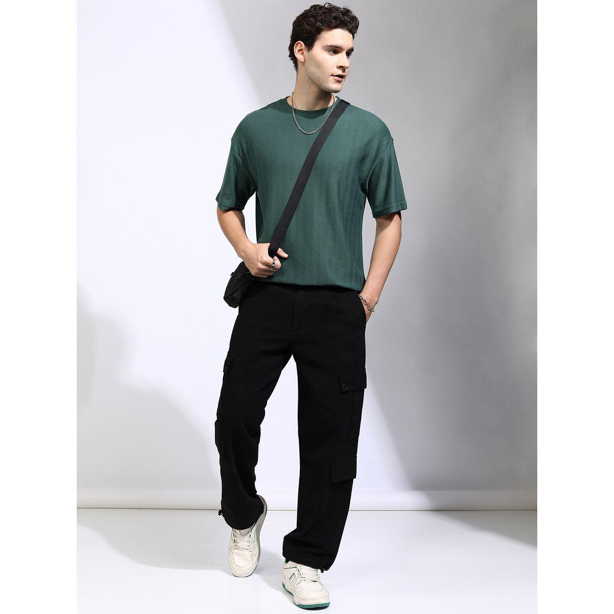 تيشيرت سادة فضفاض بأكتاف منخفضة هايلاندر × ستايلي-men-clothing-tshirtsandpolos-tshirts-image-2