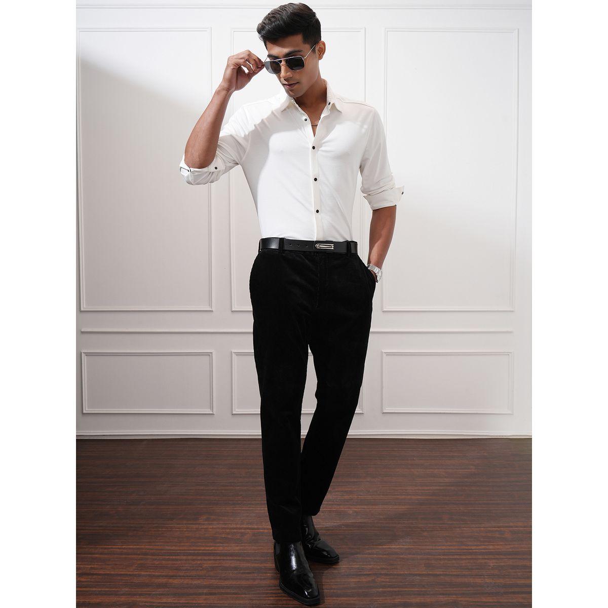 Highlander X Styli Solid Slim Fit Spread Collar Shirt-men-clothing-shirts-image-2