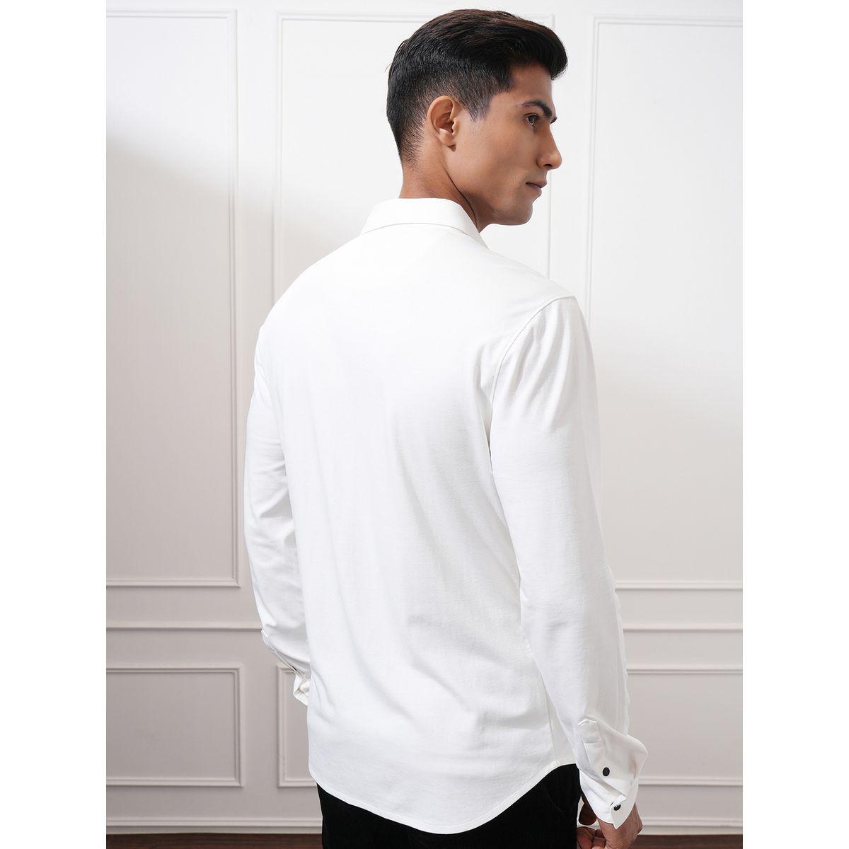 Highlander X Styli Solid Slim Fit Spread Collar Shirt-men-clothing-shirts-image-3