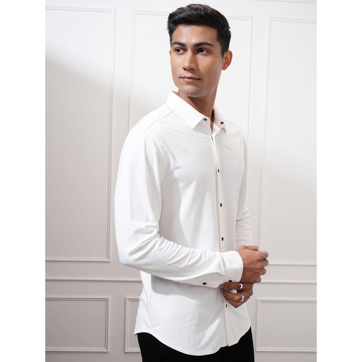 قميص سادة بقصة سليم فيت هايلاندر × ستايلي-men-clothing-shirts-image-6