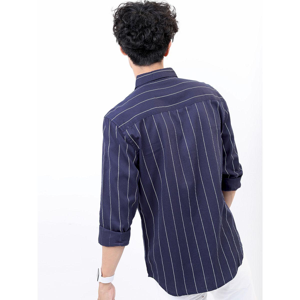 Highlander X Styli Striped Cotton Slim Fit Shirt with Pocket-men-clothing-shirts-image-3