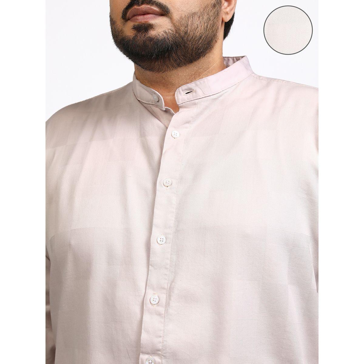 قميص بمقاس كبير بياقة ماندارين هايلاندر × ستايلي-men-clothing-shirts-image-5