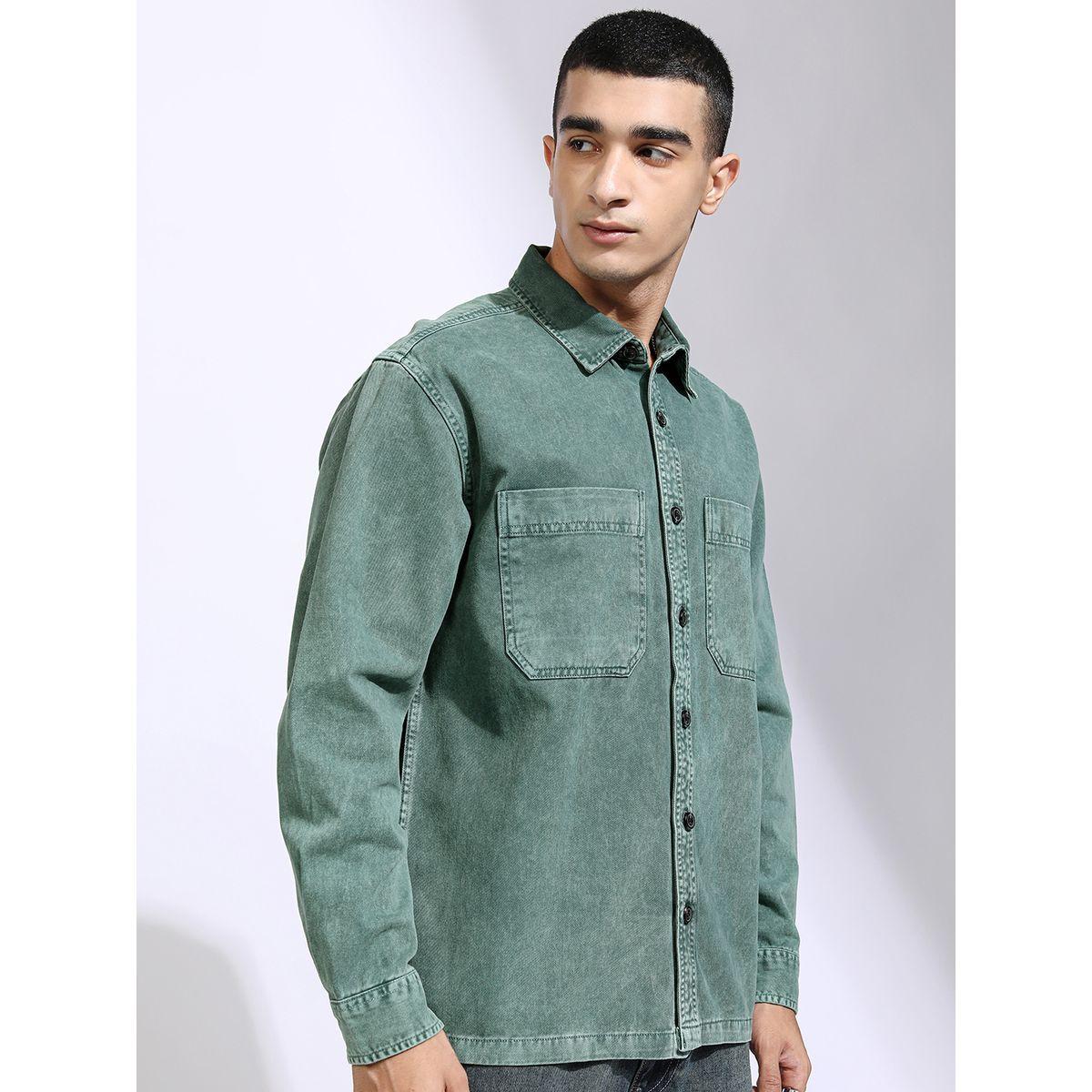قميص فضفاض بتفاصيل مشطوفة مع جيوب هايلاندر × ستايلي-men-clothing-shirts-image-6