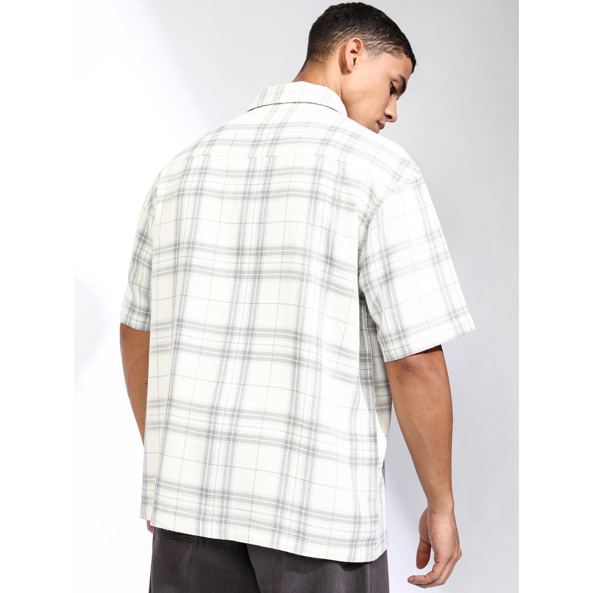 Checked Oversized Shirt with Pockets-men-clothing-shirts-image-3