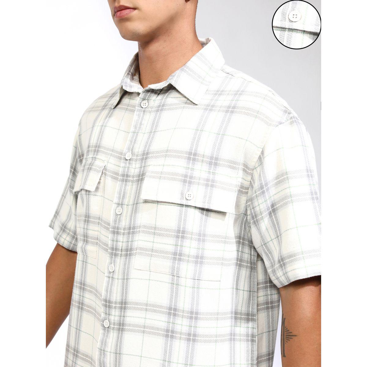 Checked Oversized Shirt with Pockets-men-clothing-shirts-image-5
