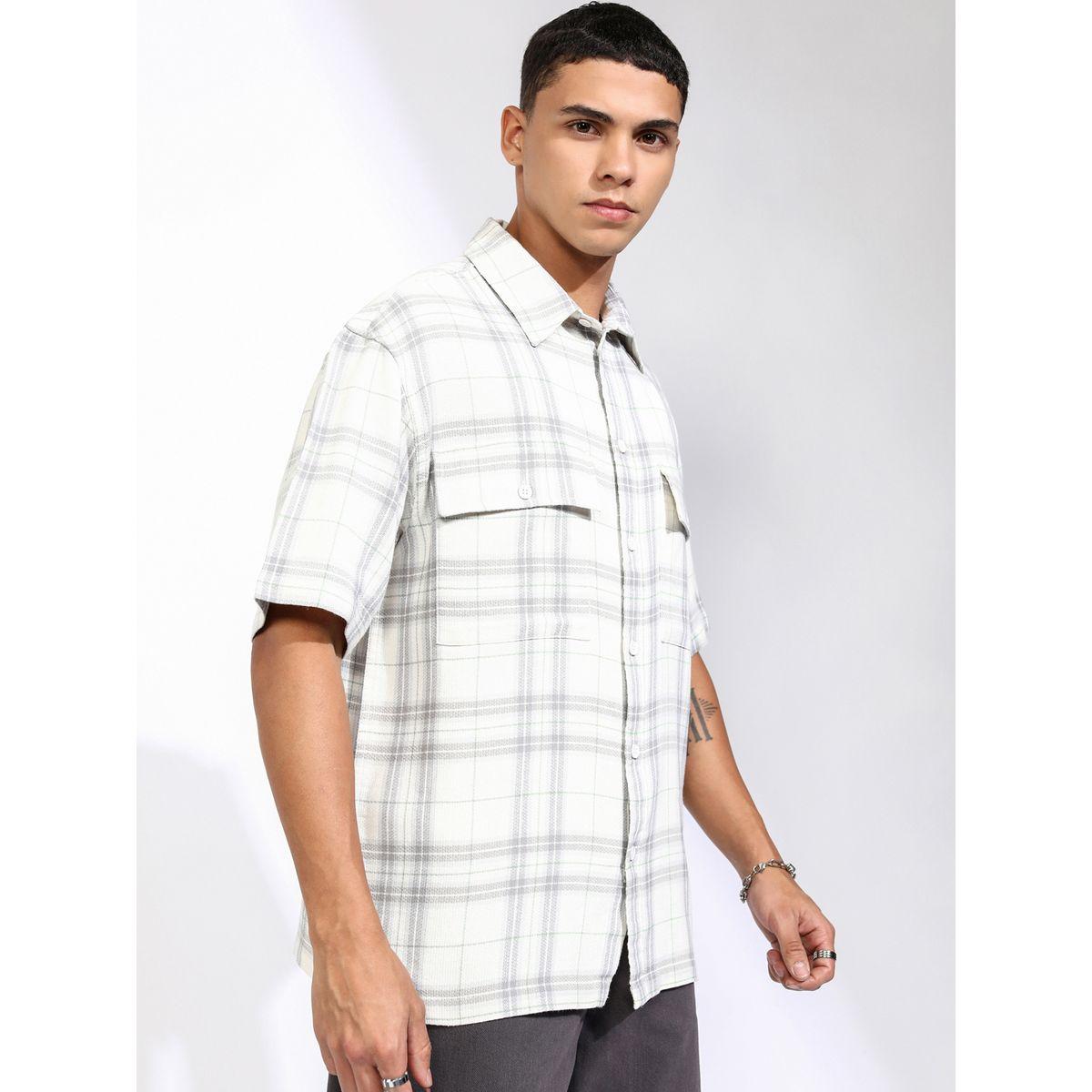 Checked Oversized Shirt with Pockets-men-clothing-shirts-image-6