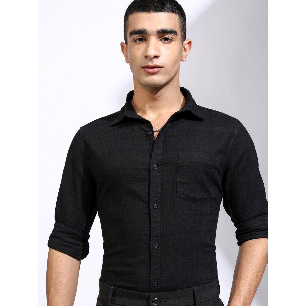 Regular Fit Collared Shirt with Pocket-men-clothing-shirts-image-1