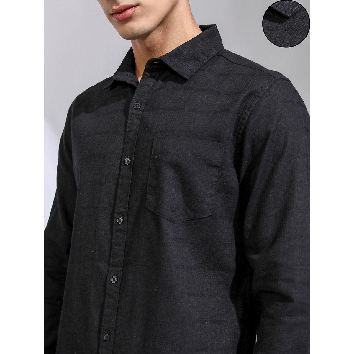 Regular Fit Collared Shirt with Pocket-men-clothing-shirts-image-5
