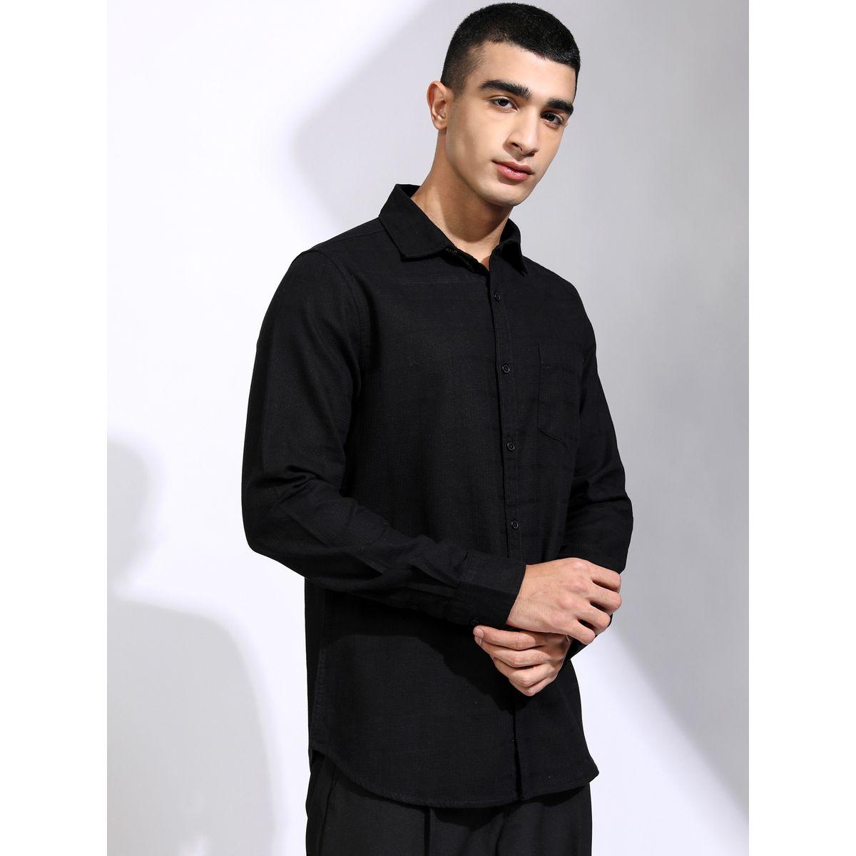 Regular Fit Collared Shirt with Pocket-men-clothing-shirts-image-6