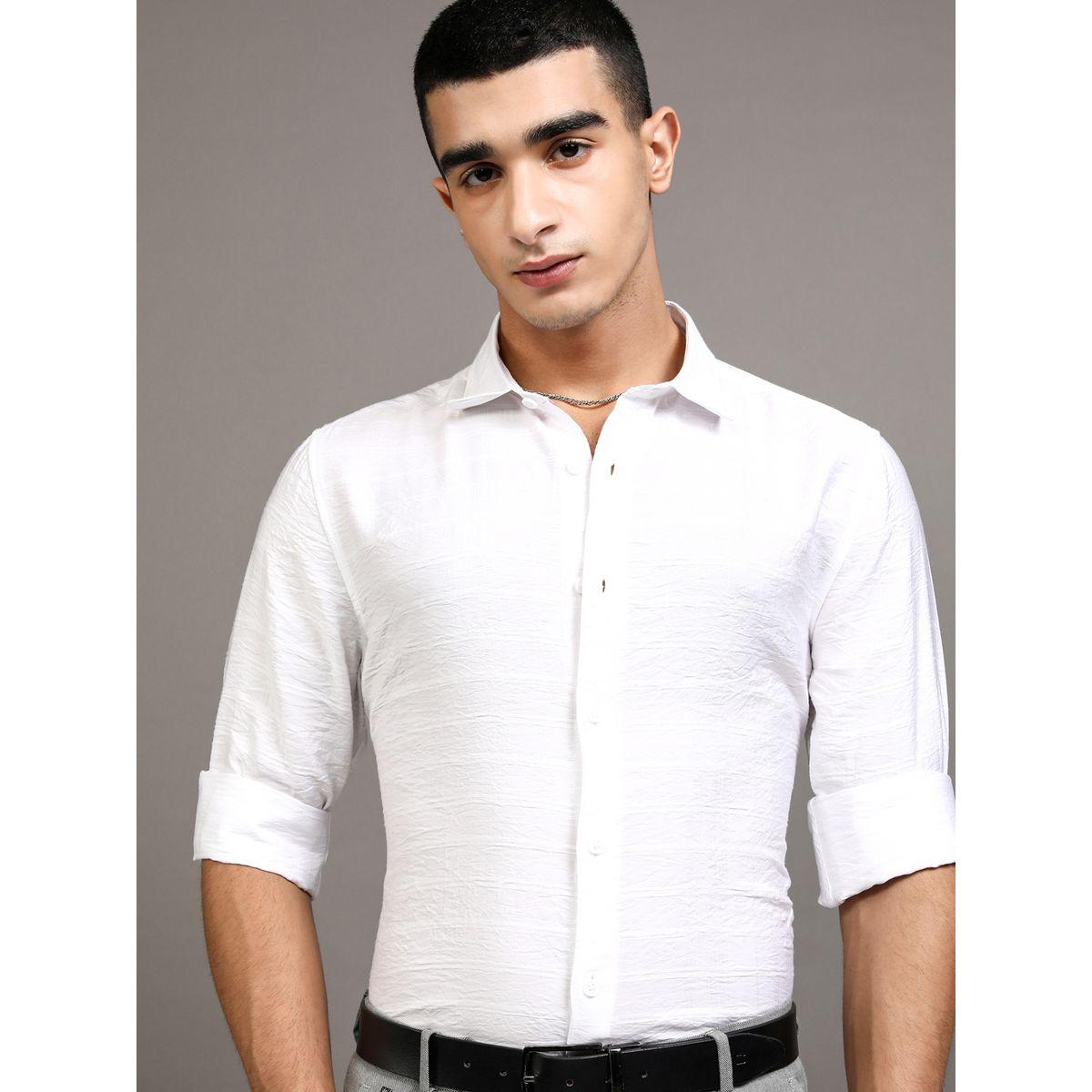 Textured Slim Fit Collared Shirt-men-clothing-shirts-image-1