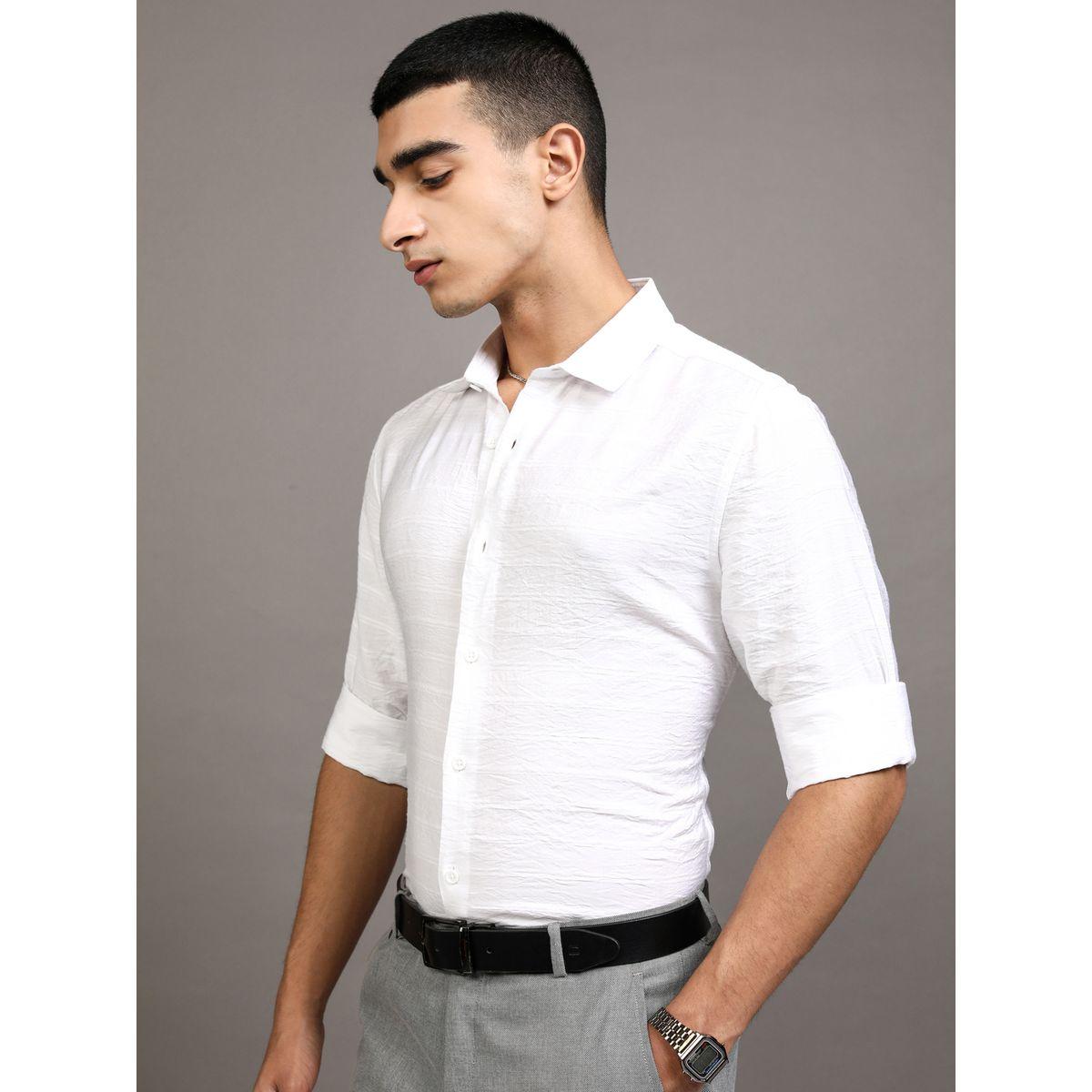 Textured Slim Fit Collared Shirt-men-clothing-shirts-image-4