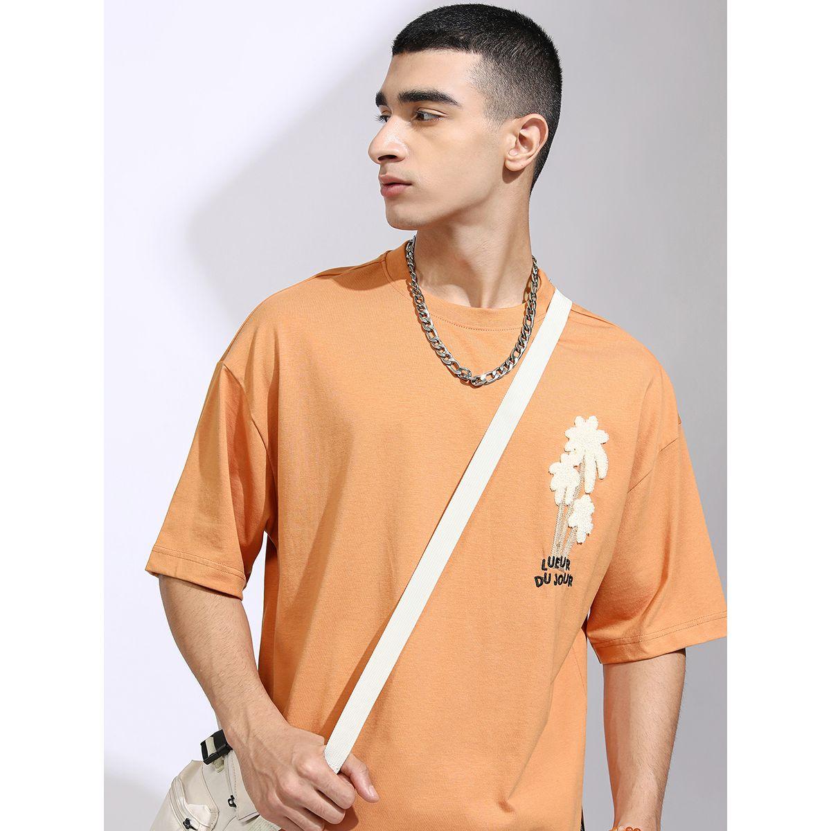 Embroidered Oversized T-Shirt with Patch Detail-men-clothing-tshirtsandpolos-tshirts-image-1