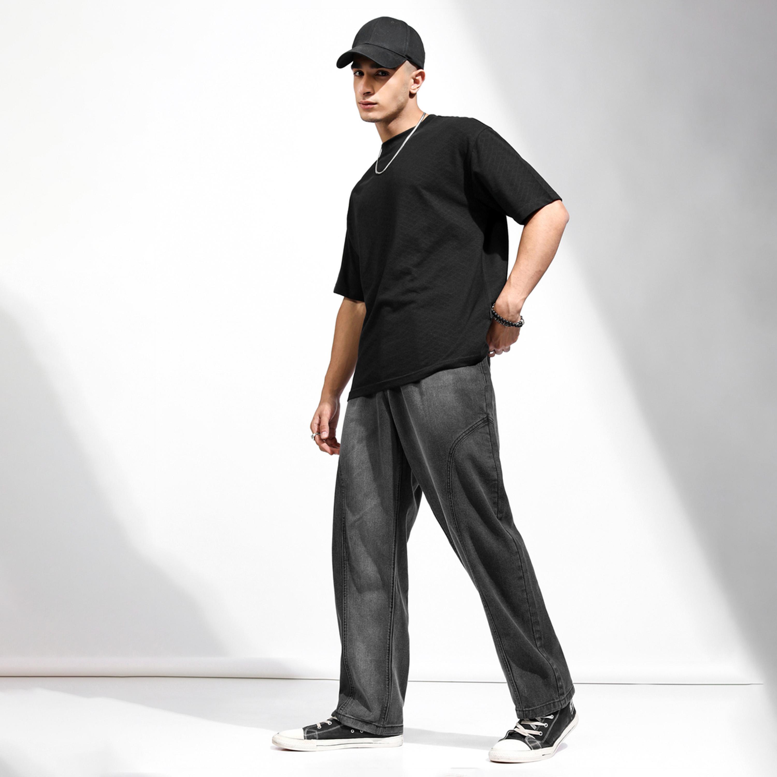 هايلاندر × ستايلي - تي شيرت سادة بقصّة عادية وأكتاف منسدلة-men-clothing-tshirtsandpolos-tshirts-image-2