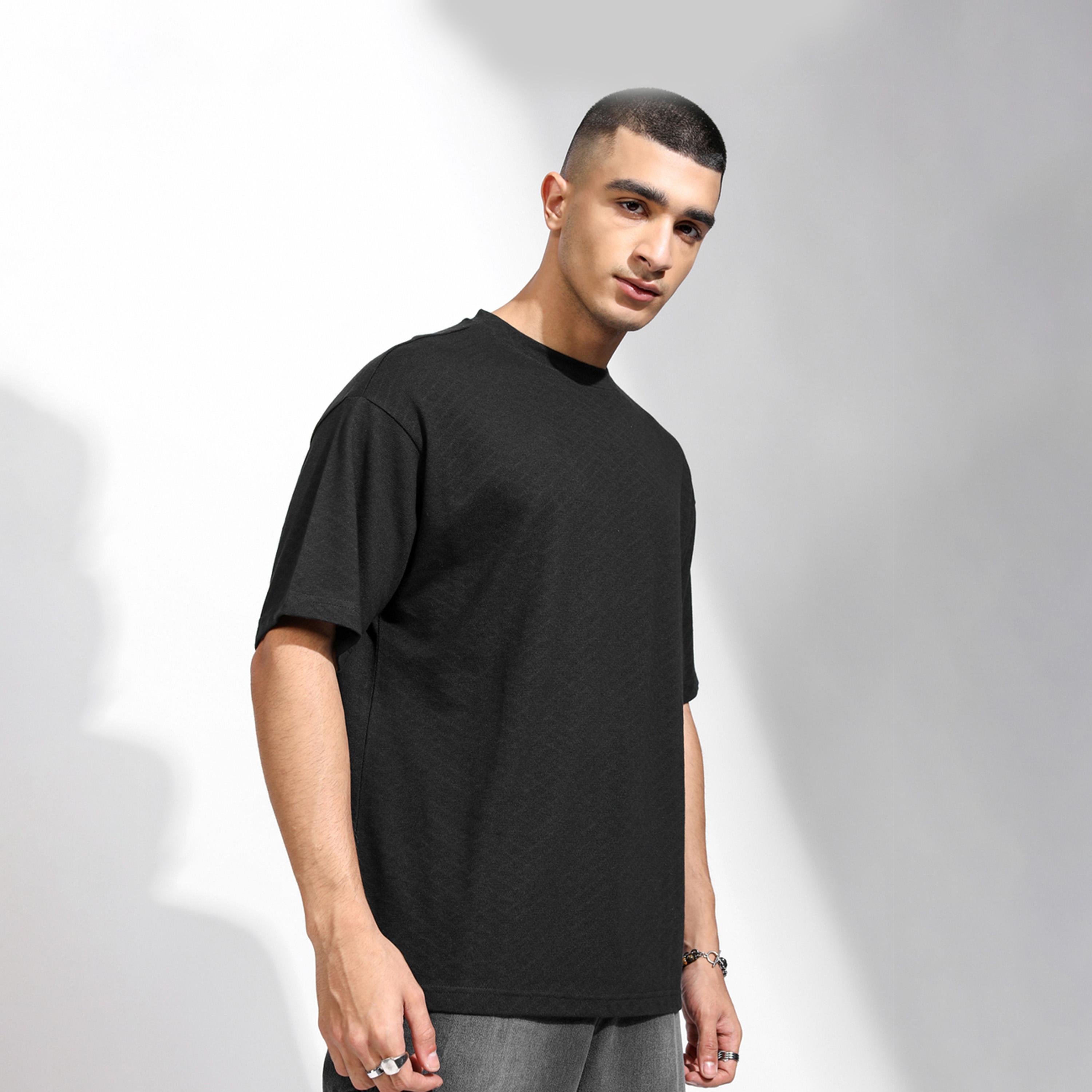 Highlander X Styli Solid Regular Fit Drop-Shoulder T-Shirt-men-clothing-tshirtsandpolos-tshirts-image-6