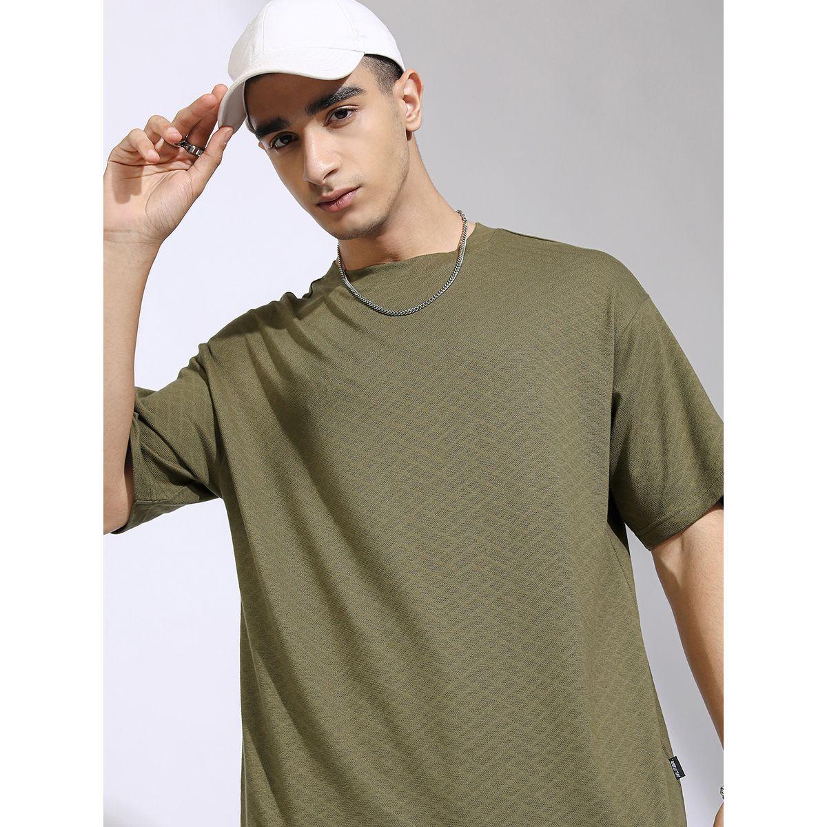 تيشيرت بقصة عادية مع تفاصيل بارزة الملمس-men-clothing-tshirtsandpolos-tshirts-image-1
