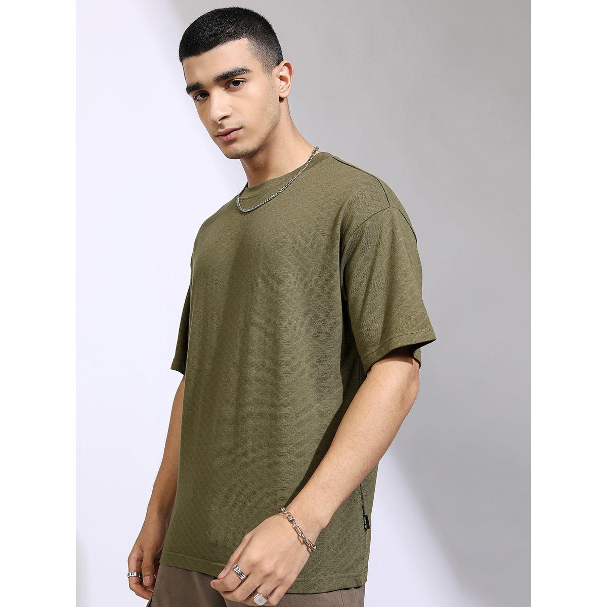 Highlander Textured Regular Fit Drop-Shoulder T-Shirt-men-clothing-tshirtsandpolos-tshirts-image-4