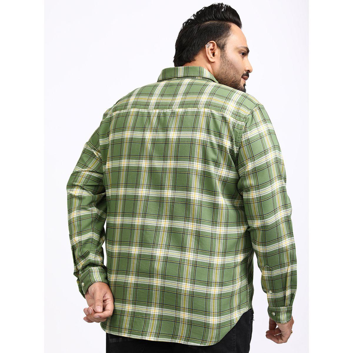 Highlander X Styli Plus Size Checked Spread Collar Relaxed Fit Shirt-men-clothing-shirts-image-3