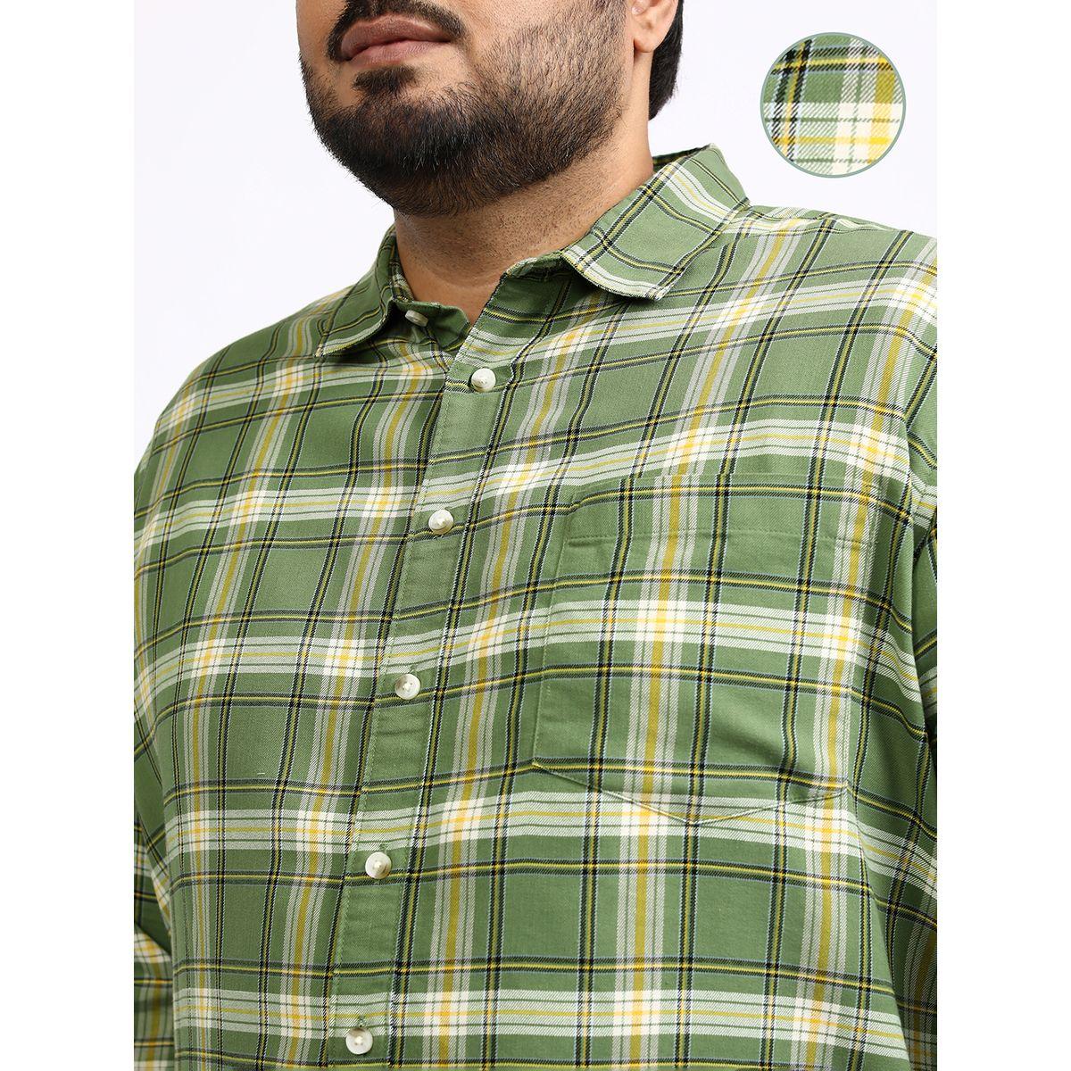 Highlander X Styli Plus Size Checked Spread Collar Relaxed Fit Shirt-men-clothing-shirts-image-5