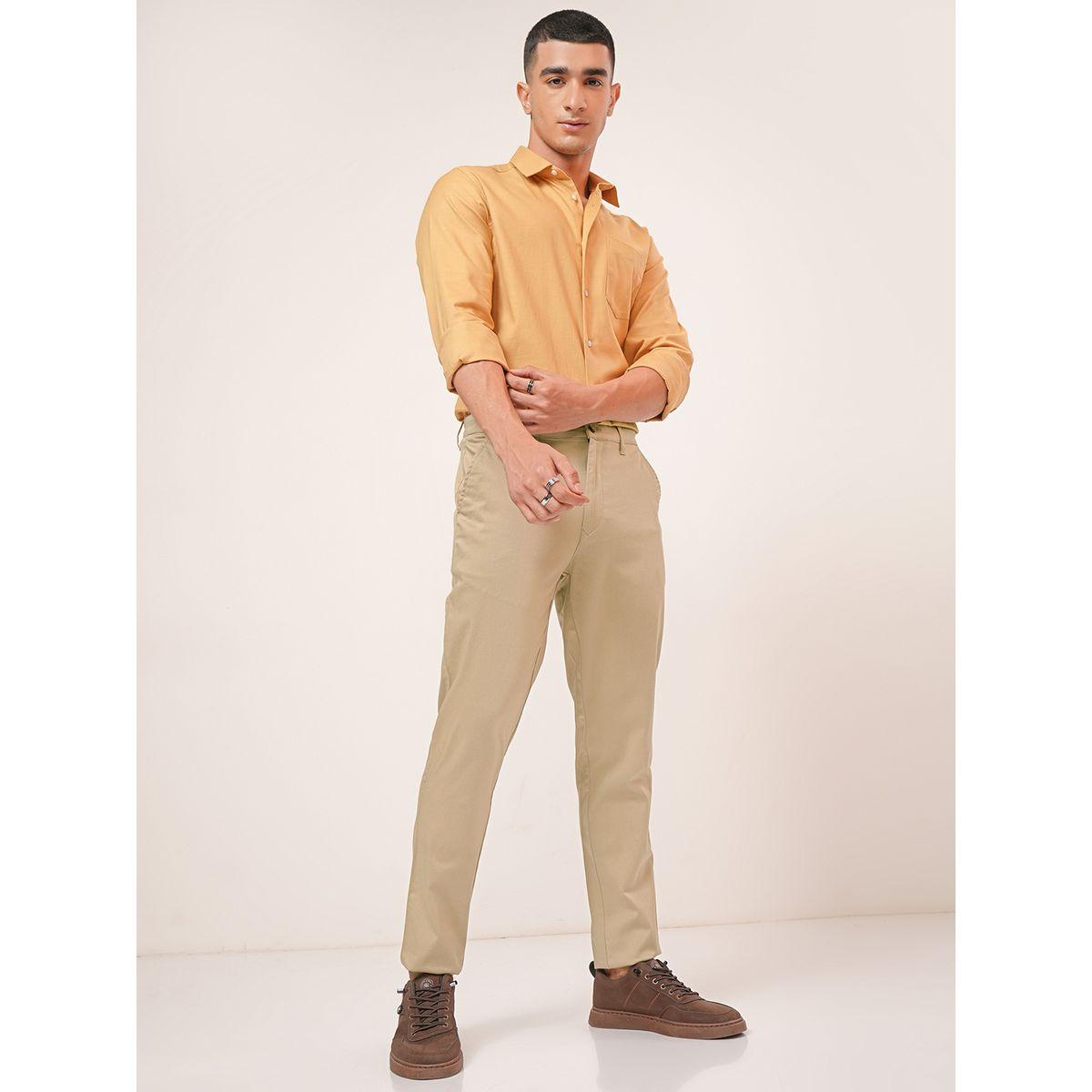 بنطال تشينو بقصة عادية وخصر متوسط هايلاندر × ستايلي-men-clothing-bottoms-trousersandchinos-trousers-image-2