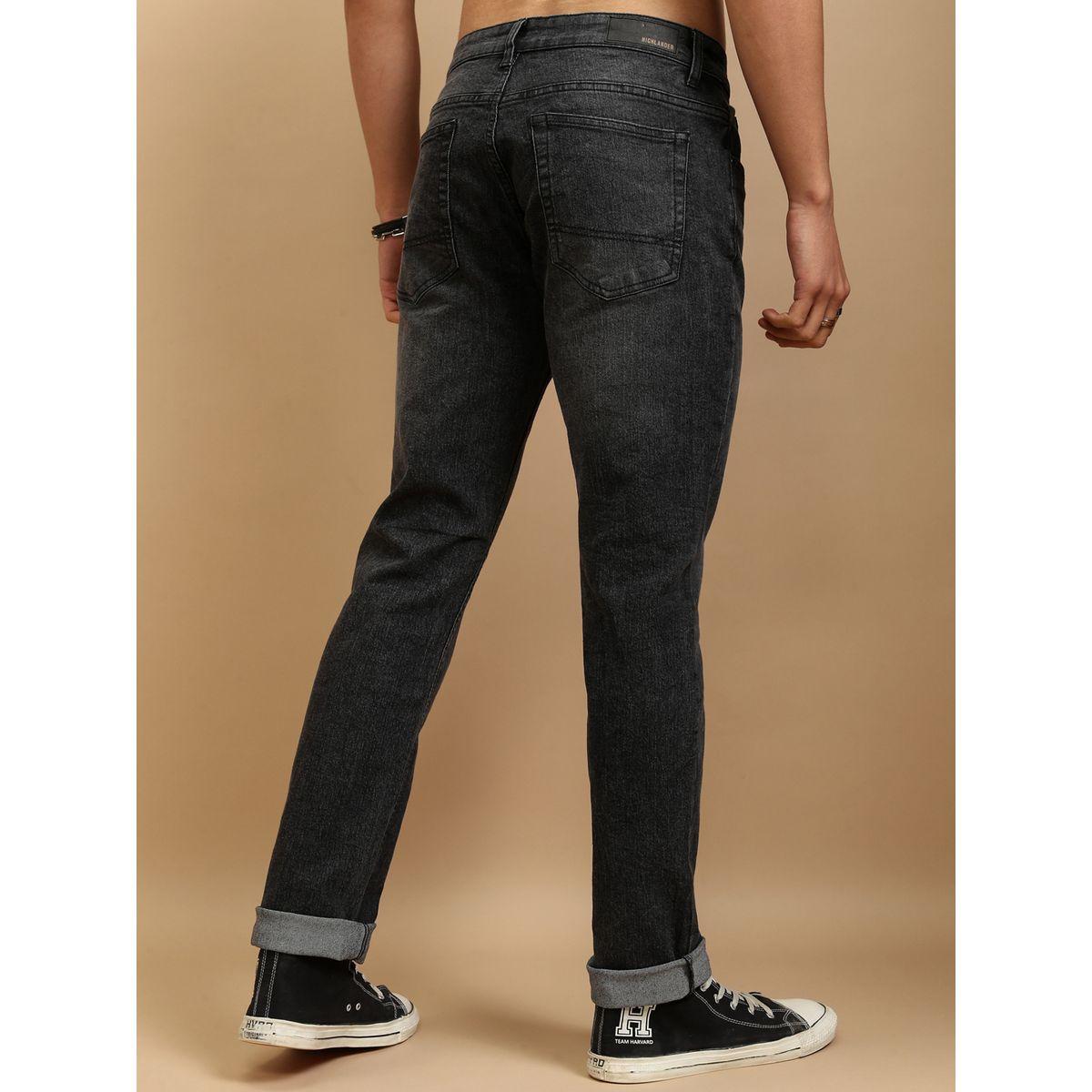 جينز بقصة سليم فيت وخصر متوسط مع تفاصيل باهتة هايلاندر × ستايلي-men-clothing-bottoms-jeans-image-3