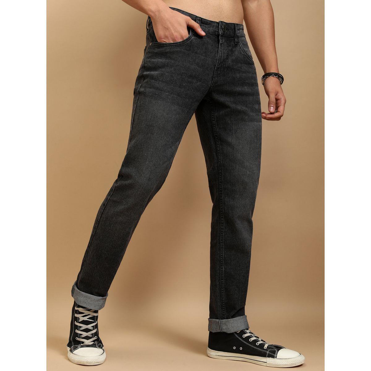 جينز بقصة سليم فيت وخصر متوسط مع تفاصيل باهتة هايلاندر × ستايلي-men-clothing-bottoms-jeans-image-6